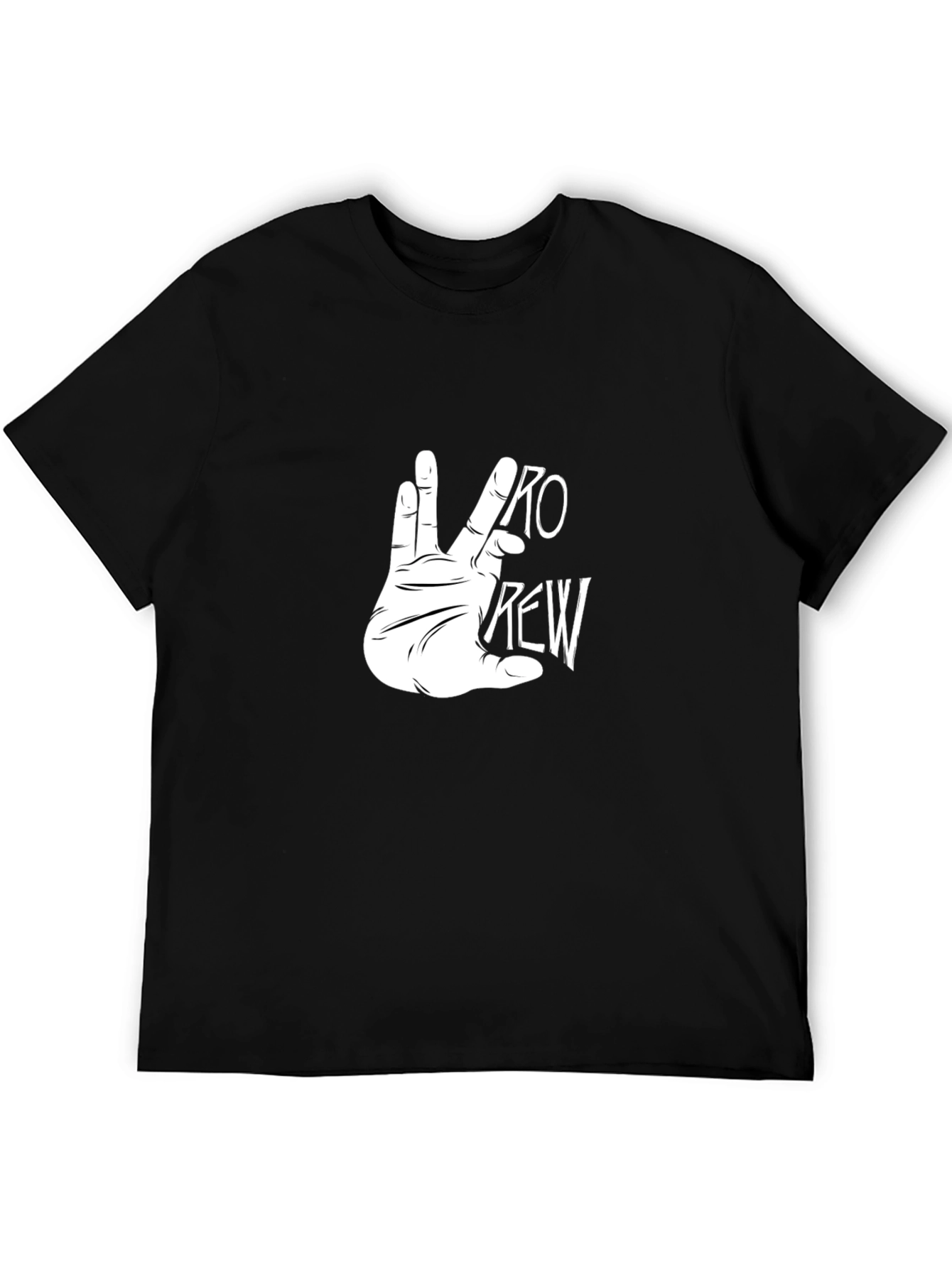 Black Pro Crew Hand Sign Black T-Shirt view 5