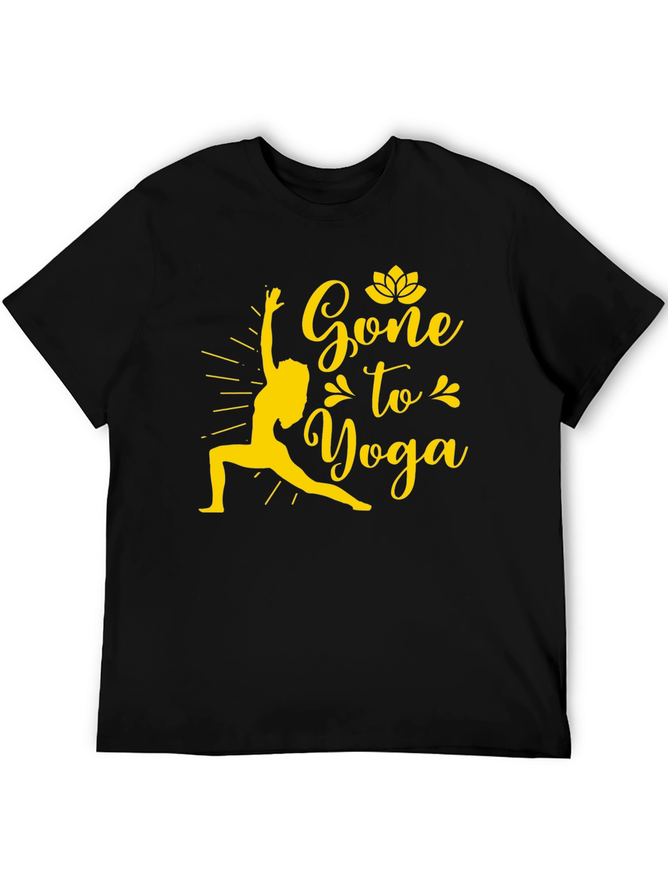 Black Gone to Yoga Graphic Tee - Men's Black Cotton T-Shirt view 5