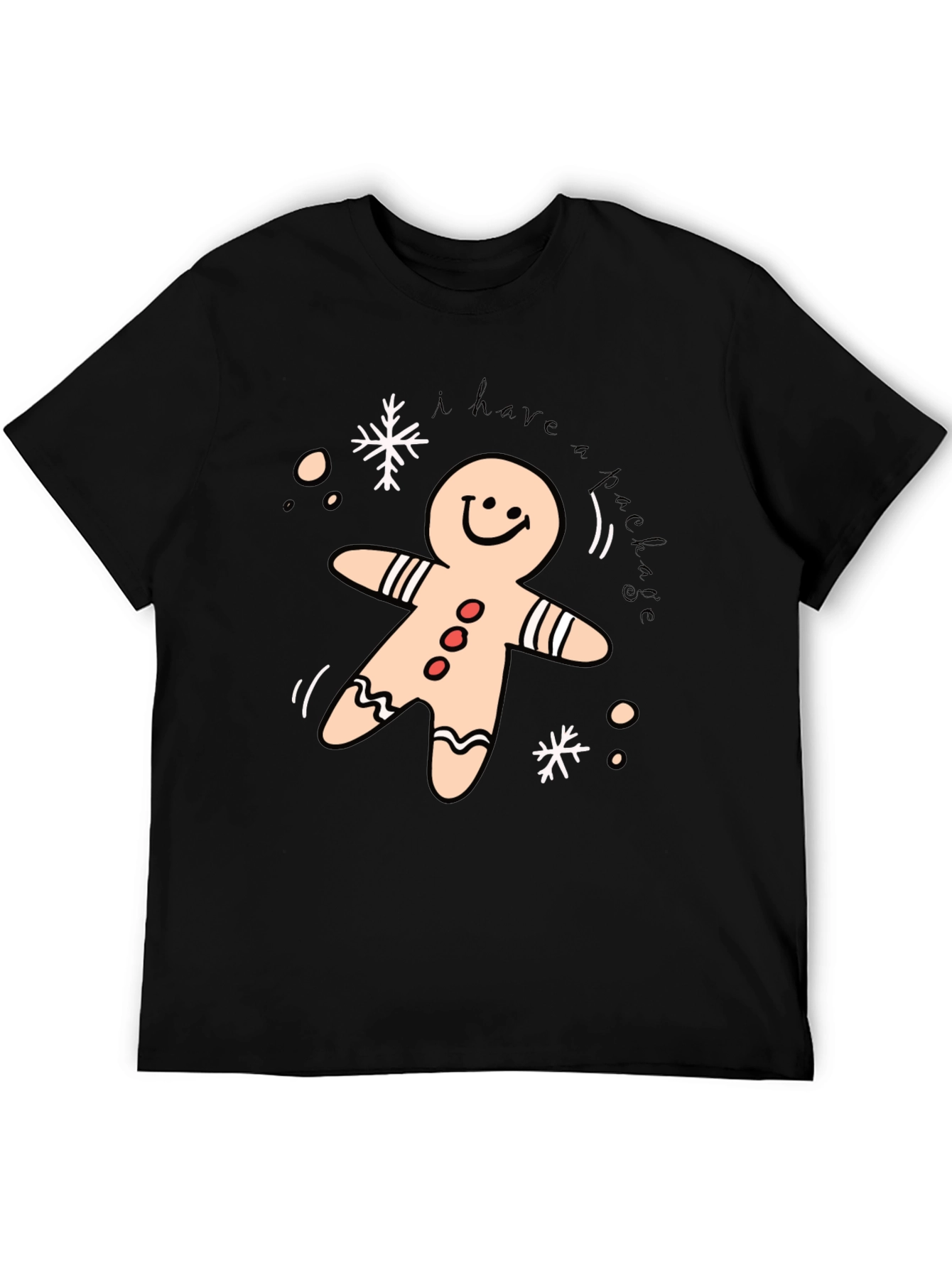 Black Festive Gingerbread T-Shirt view 5