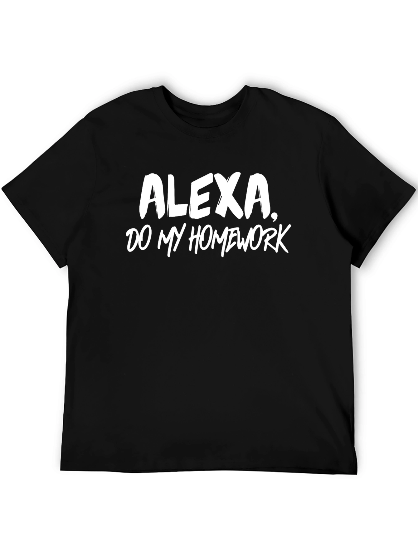 Black Alexa Do My Homework T-Shirt view 5