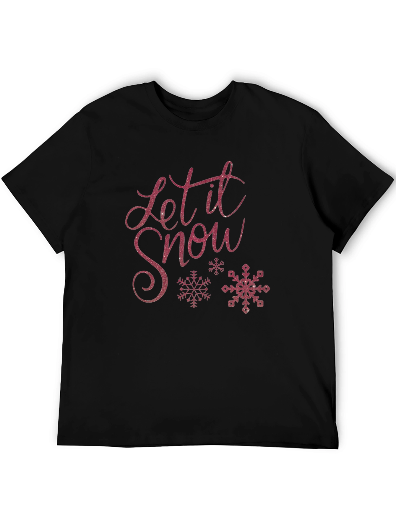 Black Let it Snow Holiday Graphic Tee view 5