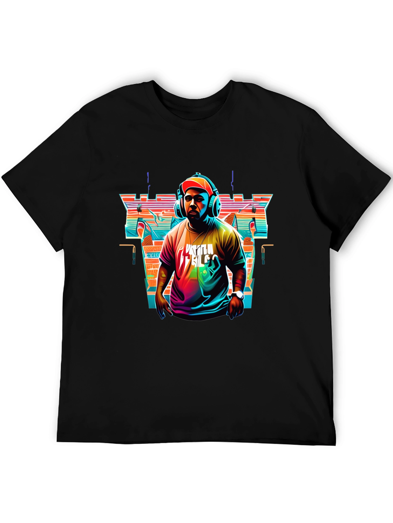 Black Retro DJ Graphic Tee - Stylish Music Lover T-Shirt view 5