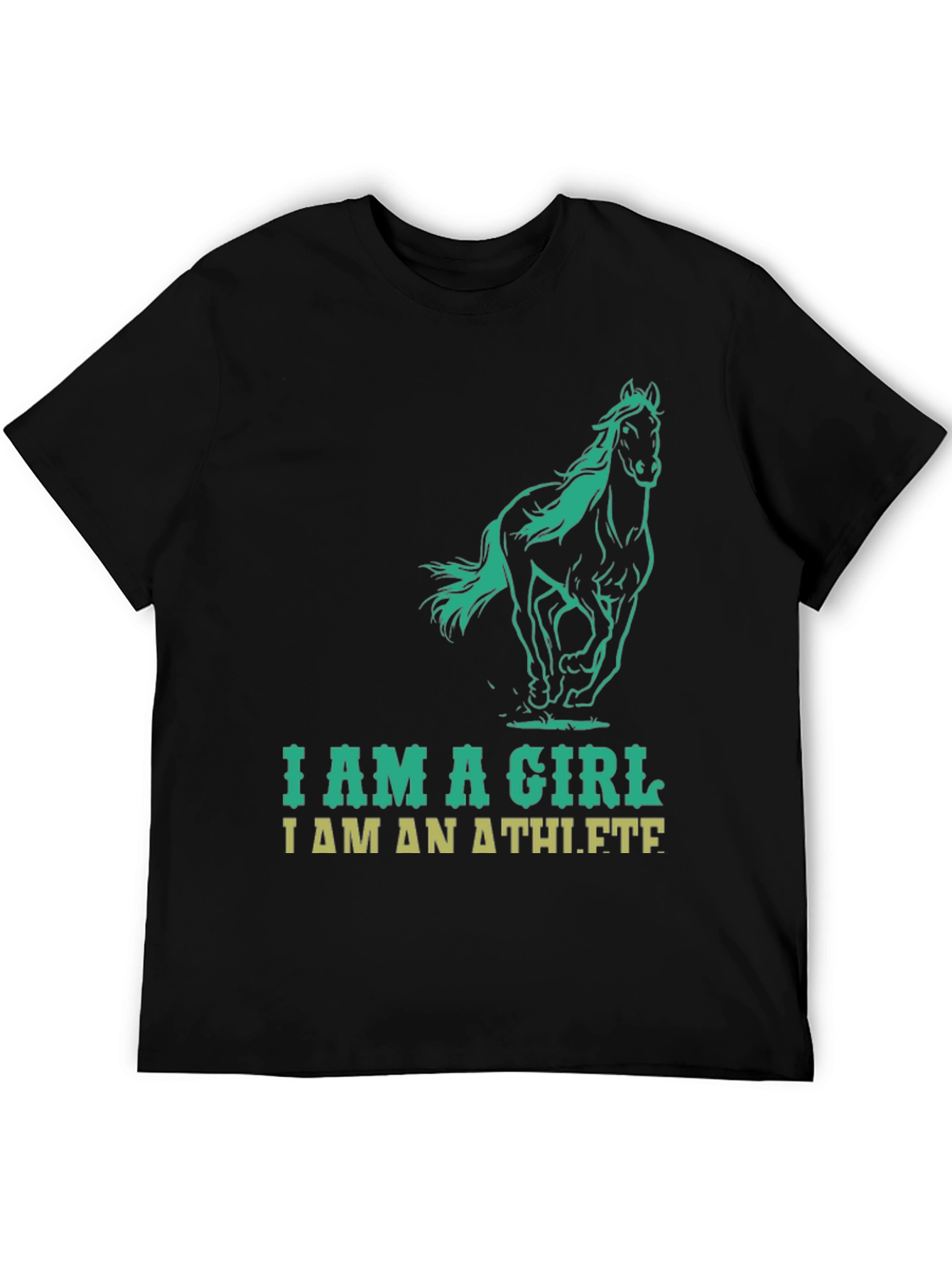 Black I Am A Girl I Am An Athlete T-Shirt view 5