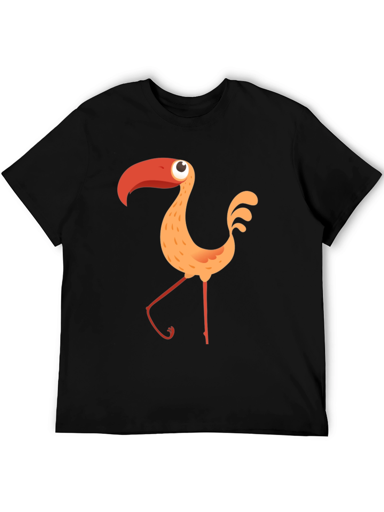Black Funky Flamingo Graphic Black T-Shirt view 5
