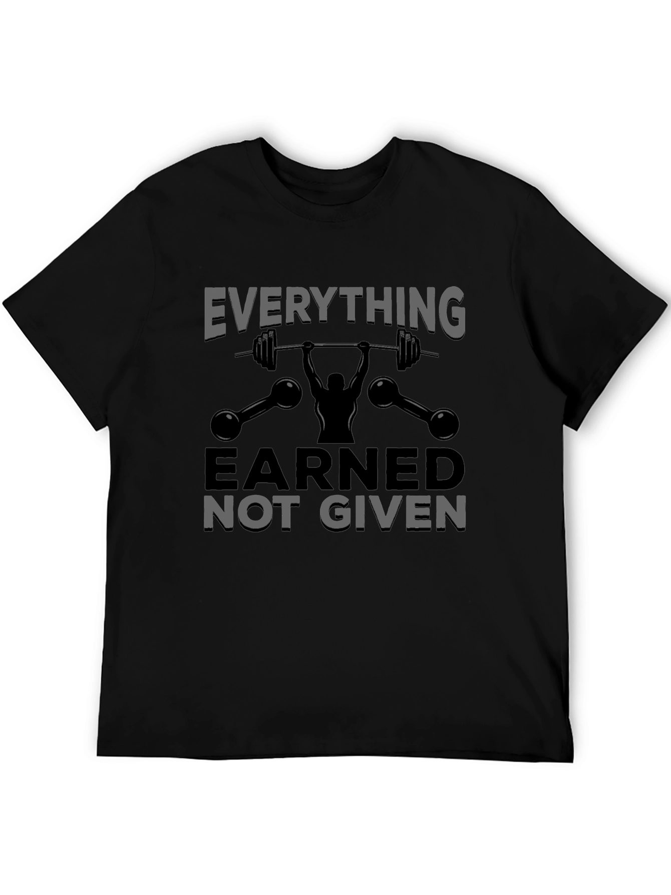 Black Earned Not Given Weightlifting Graphic T-Shirt view 5