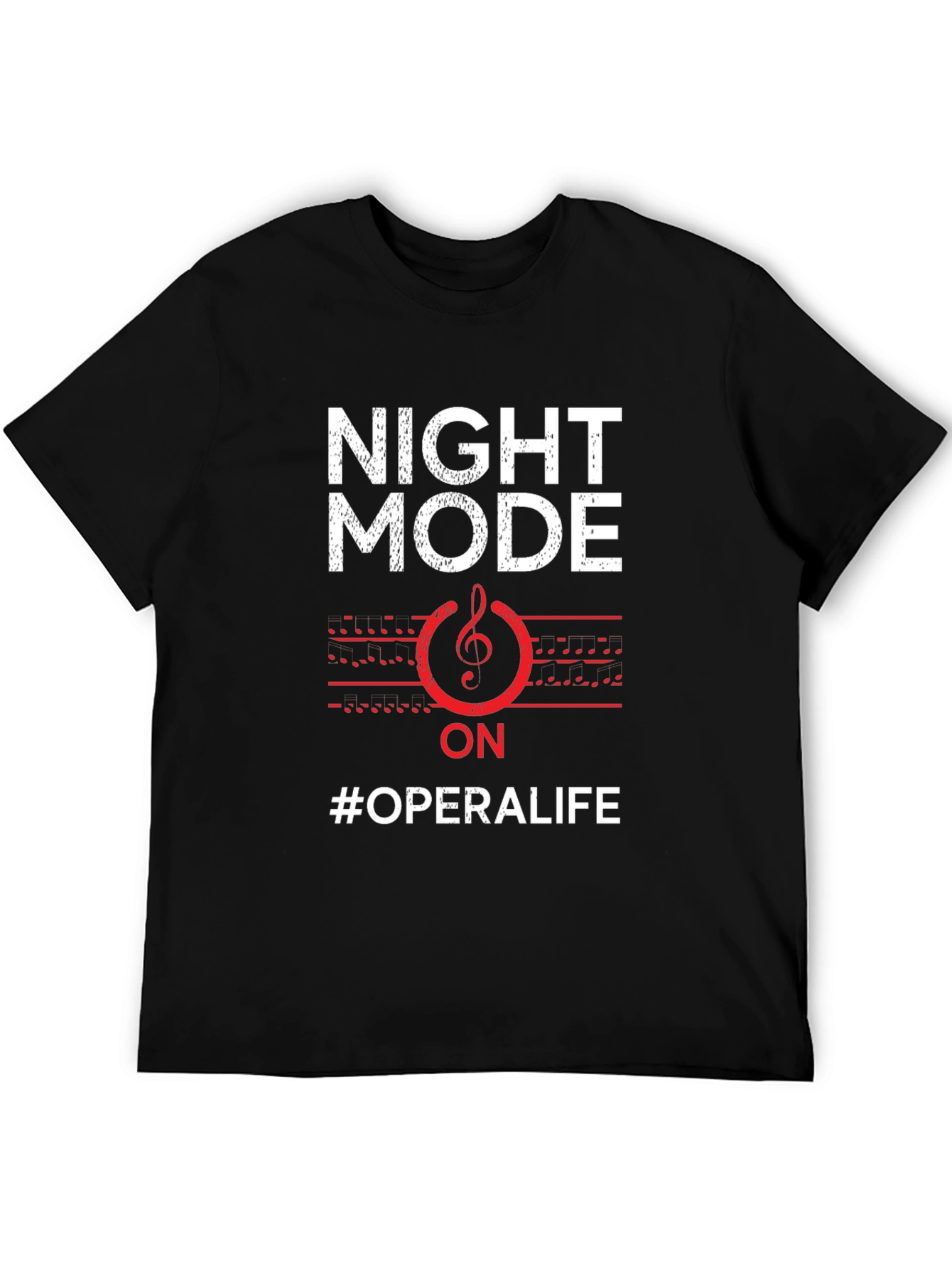 Black Night Mode Opera Life T-Shirt - Music Lover Tee view 5