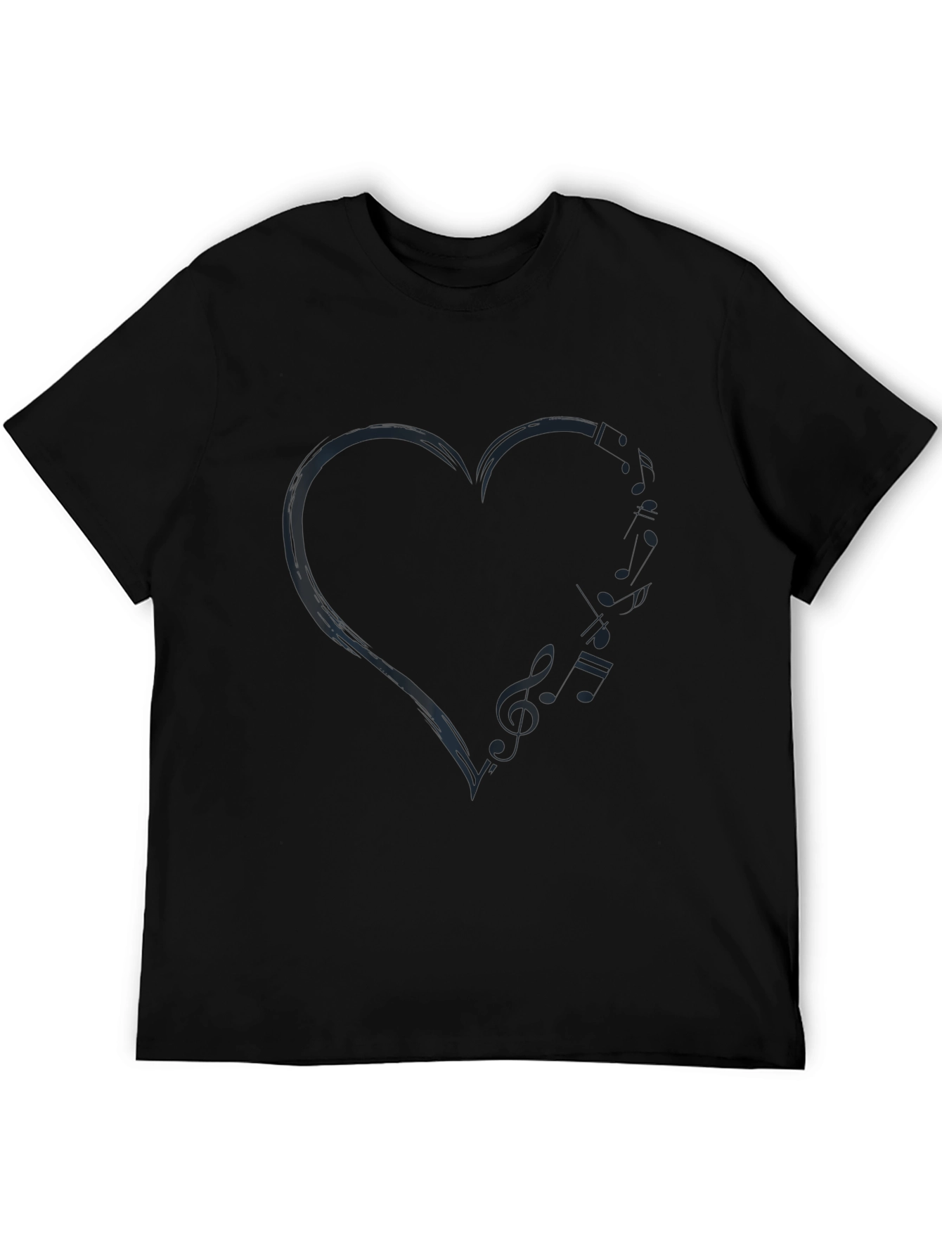 Black Heart Music Note T-Shirt - Stylish Men's Tee view 5