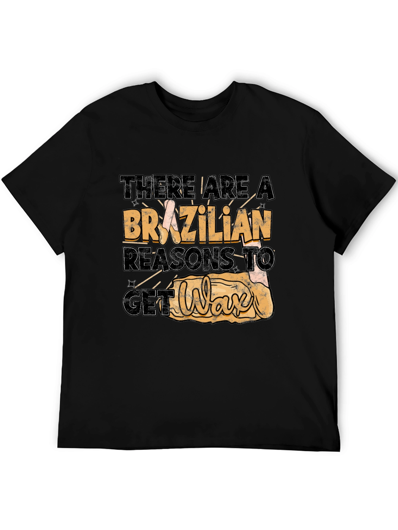 Black Brazilian Wax Reasons T-Shirt view 5
