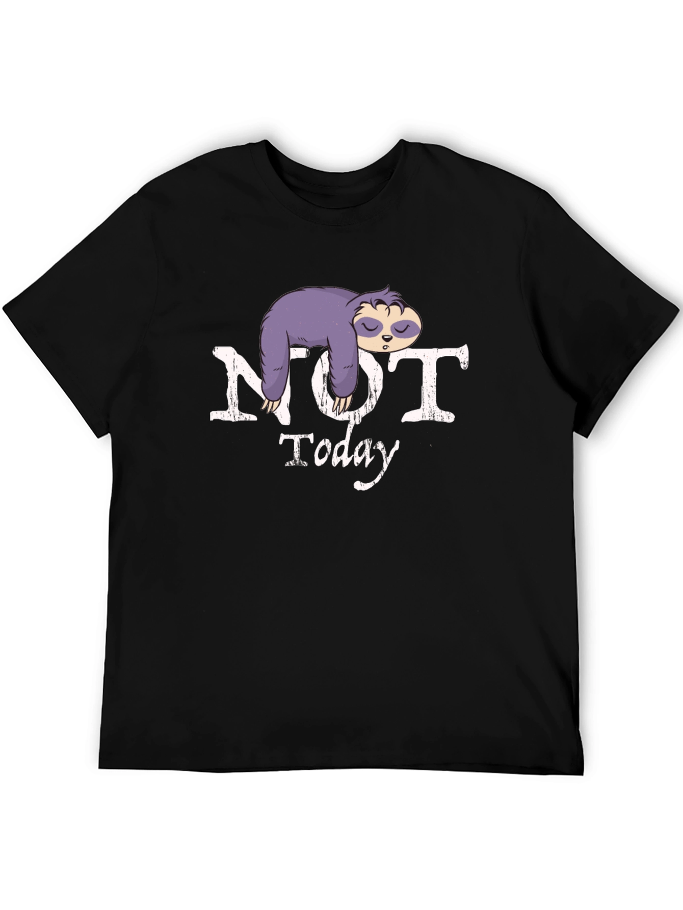 Black Not Today Sloth Graphic Tee view 5