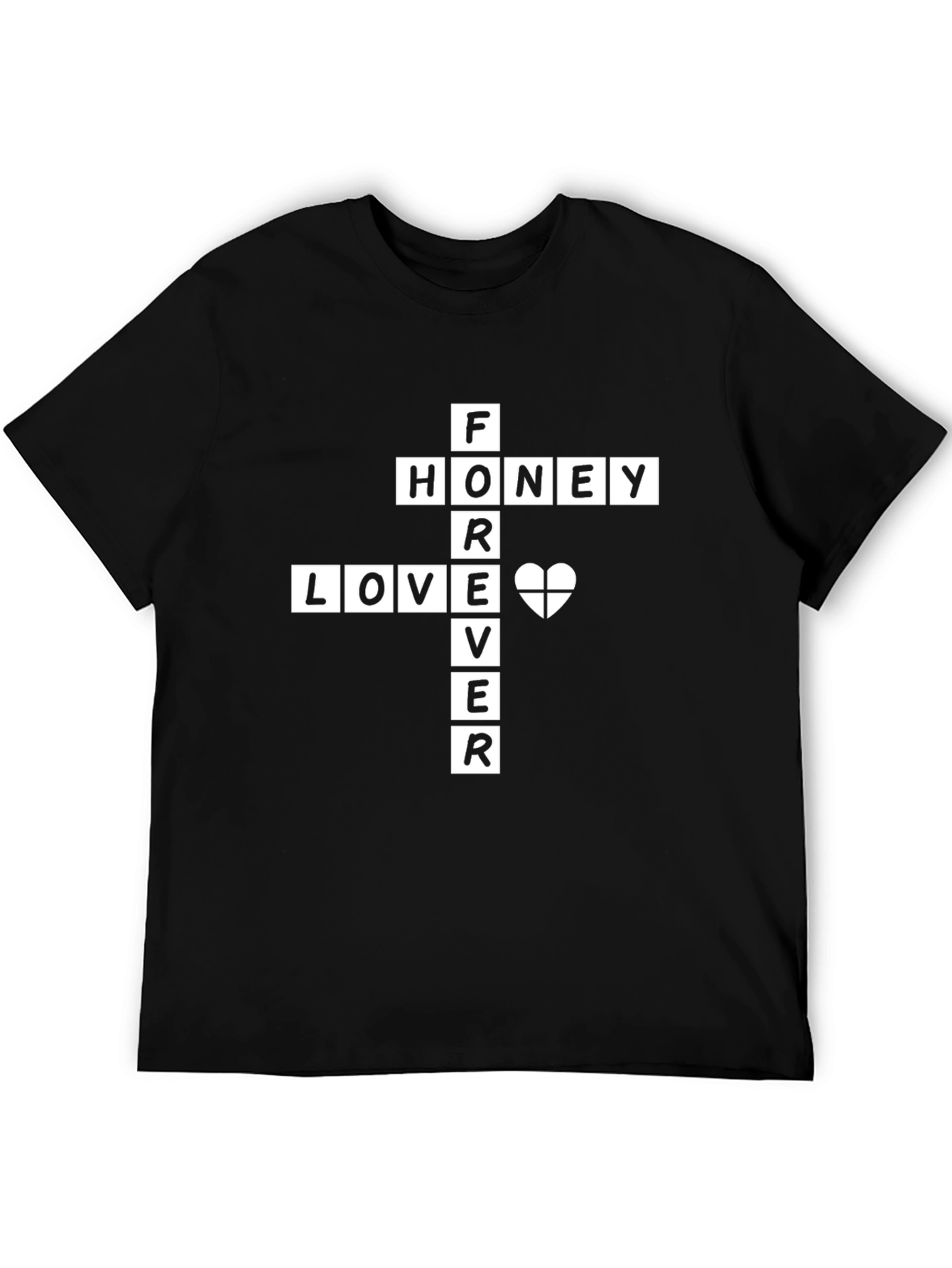 Black Forever Love Honey Graphic Tee view 5