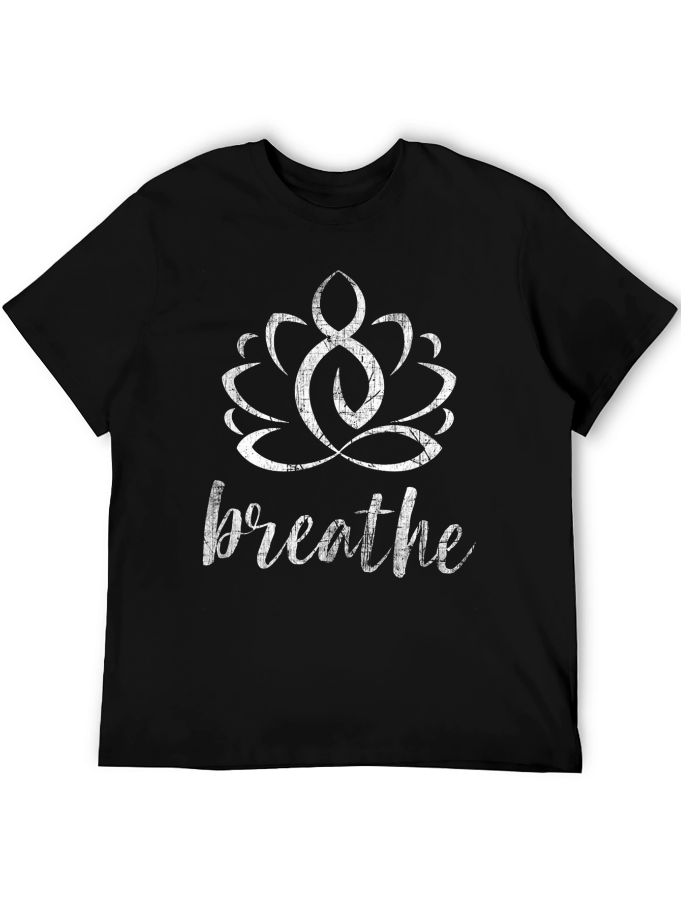 Black Breathe Lotus Graphic Tee - Men's Black T-Shirt view 5