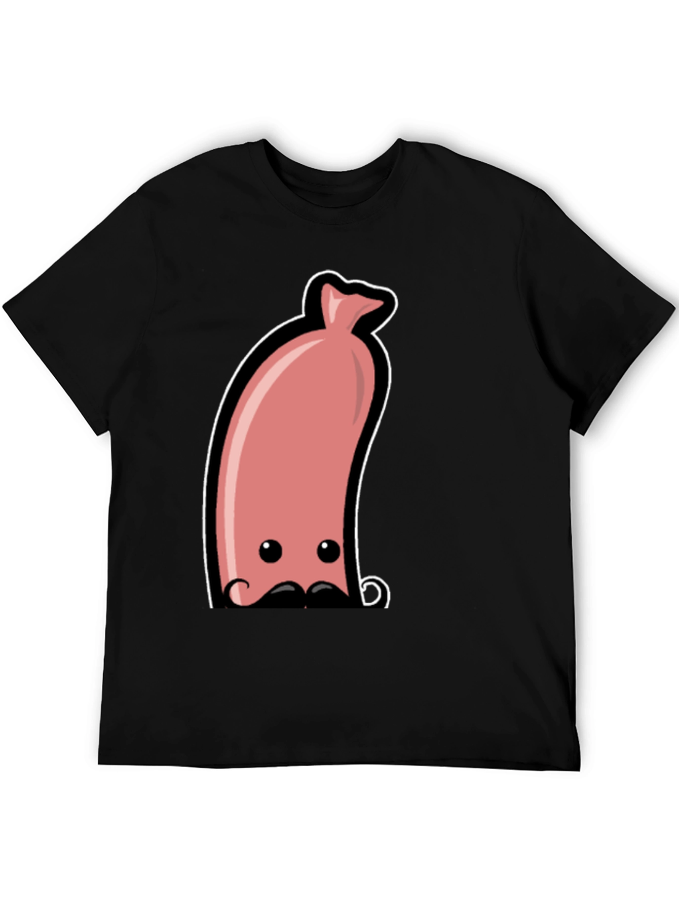 Black Funny Sausage Graphic Tee - Men's Black T-Shirt view 5