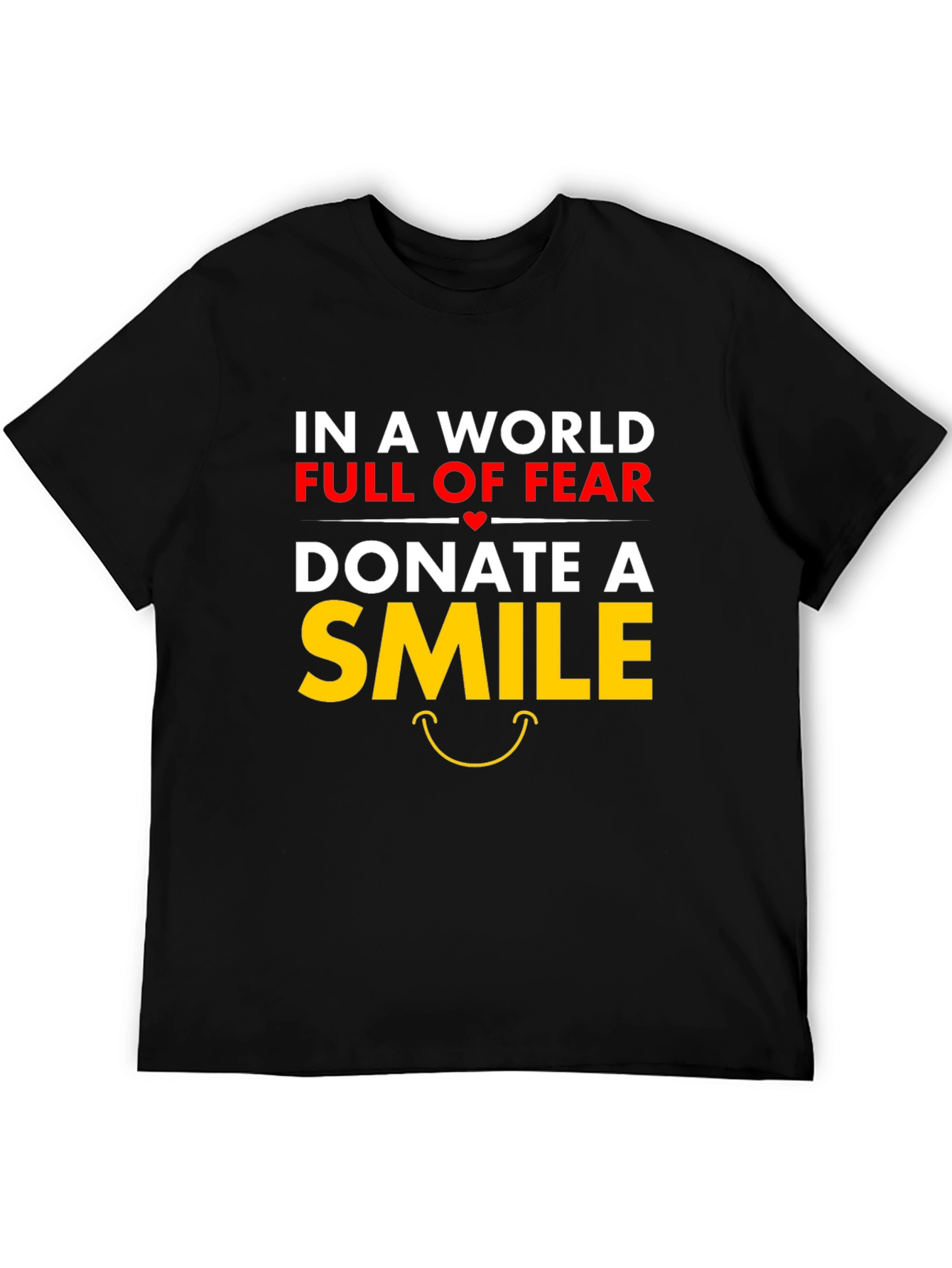 Black Donate A Smile Graphic Tee - Positive Message Shirt view 5