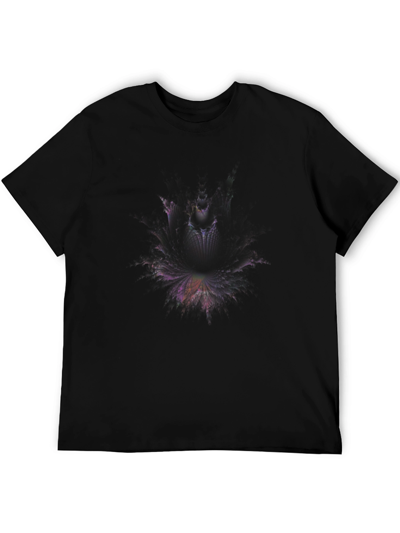 Black Abstract Graphic Print Crew Neck T-Shirt view 5