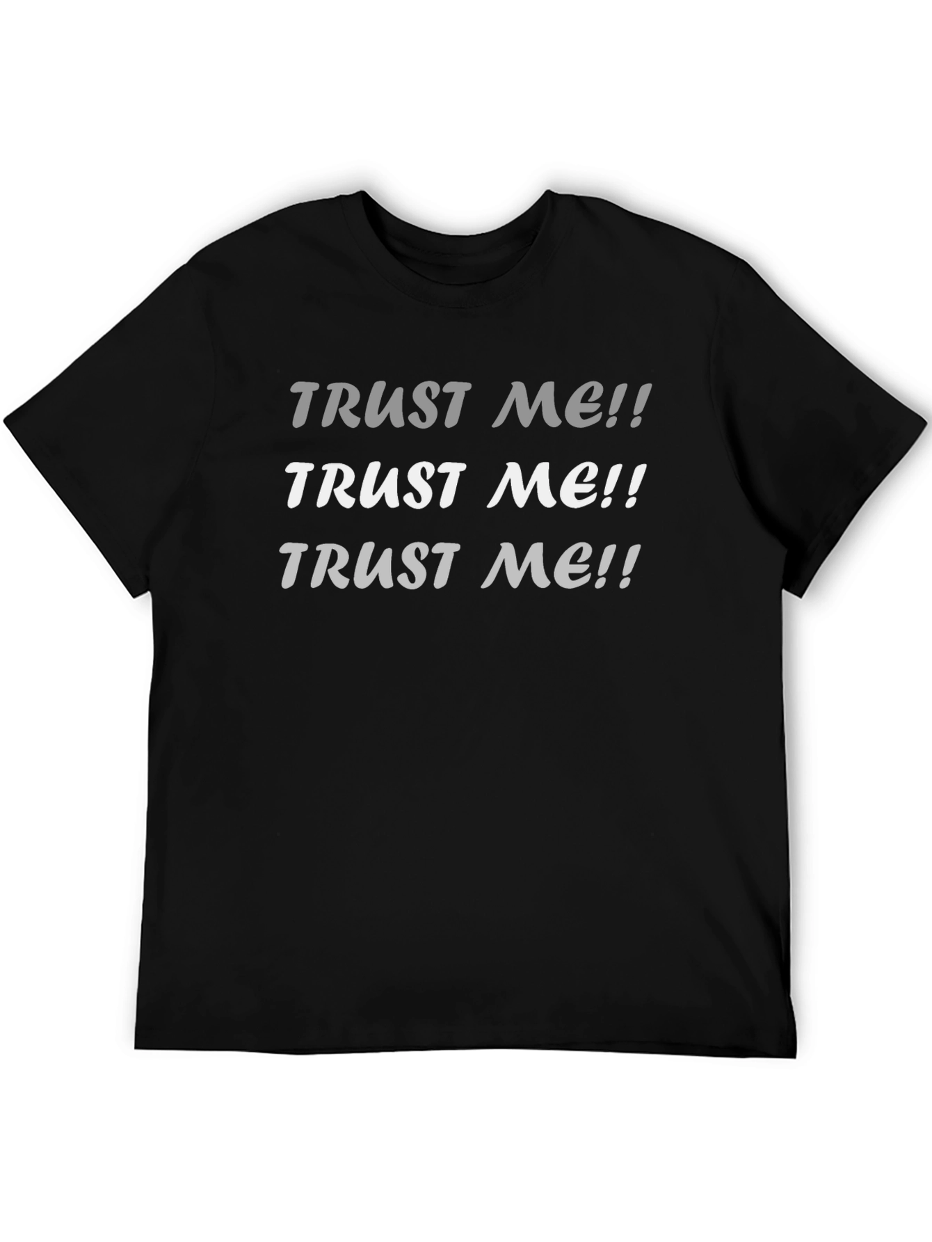 Black Trust Me Graphic Tee - Black Cotton T-Shirt view 5