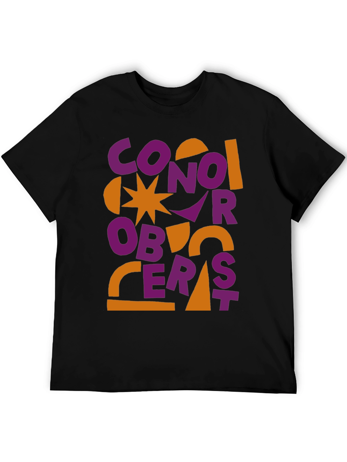 Black Conor Oberst Graphic Tee - Abstract Style view 5