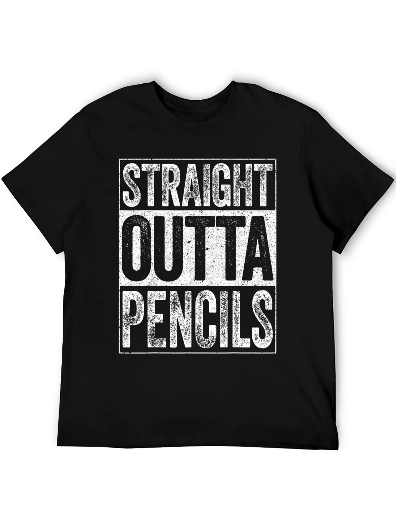 Black Straight Outta Pencils Graphic Tee view 5