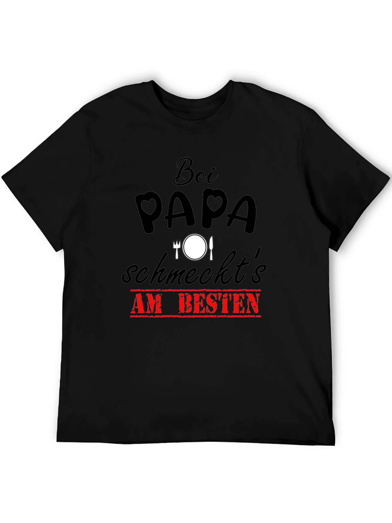 Bei Papa Schmeckt's Am Besten Black T-Shirt - 5