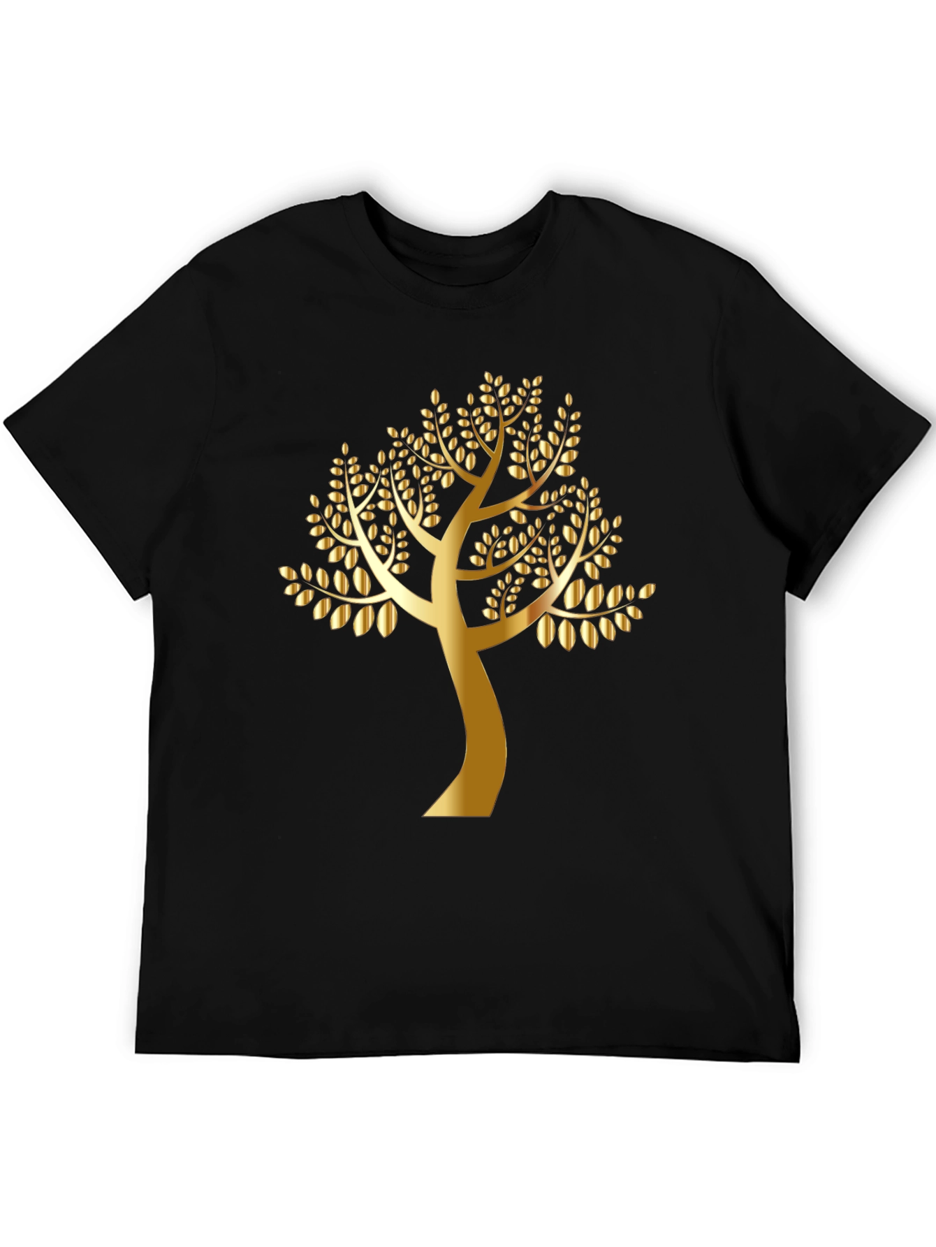 Black Golden Tree Graphic Black T-Shirt view 5