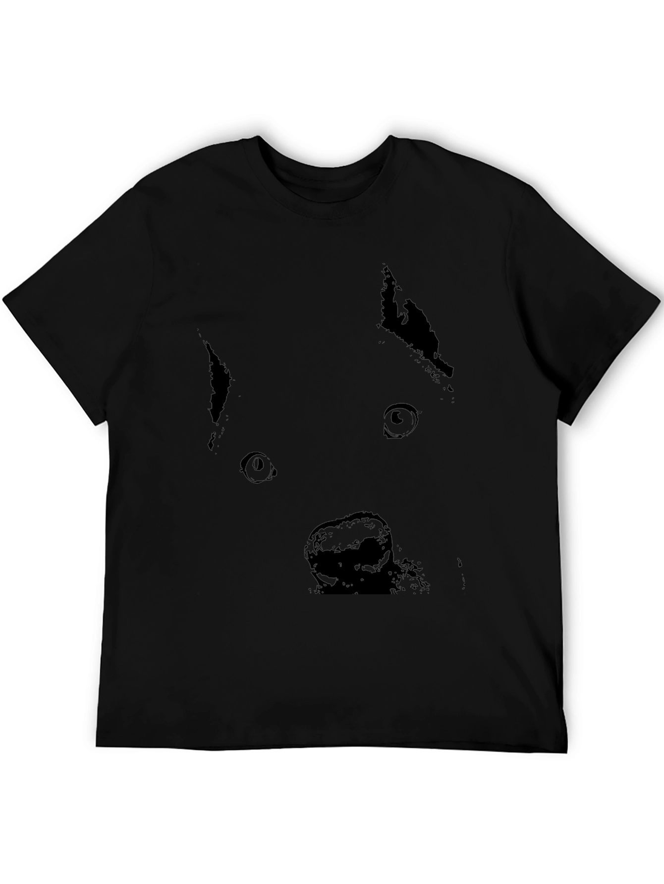 Black Black Dog Face Graphic T-Shirt - Casual Style view 5