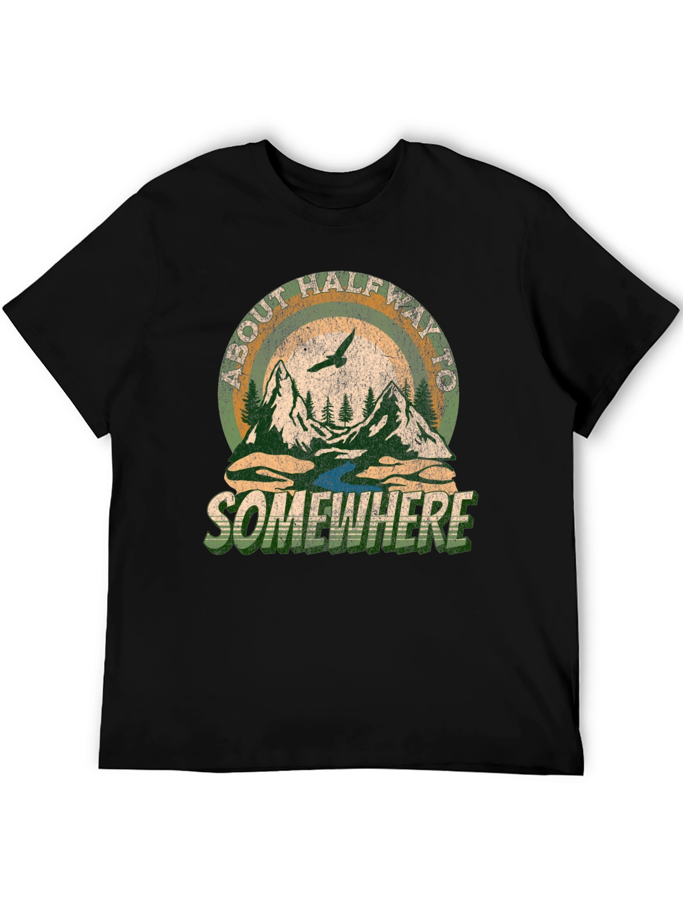 Black About Halfway To Somewhere Graphic Tee - Black view 5