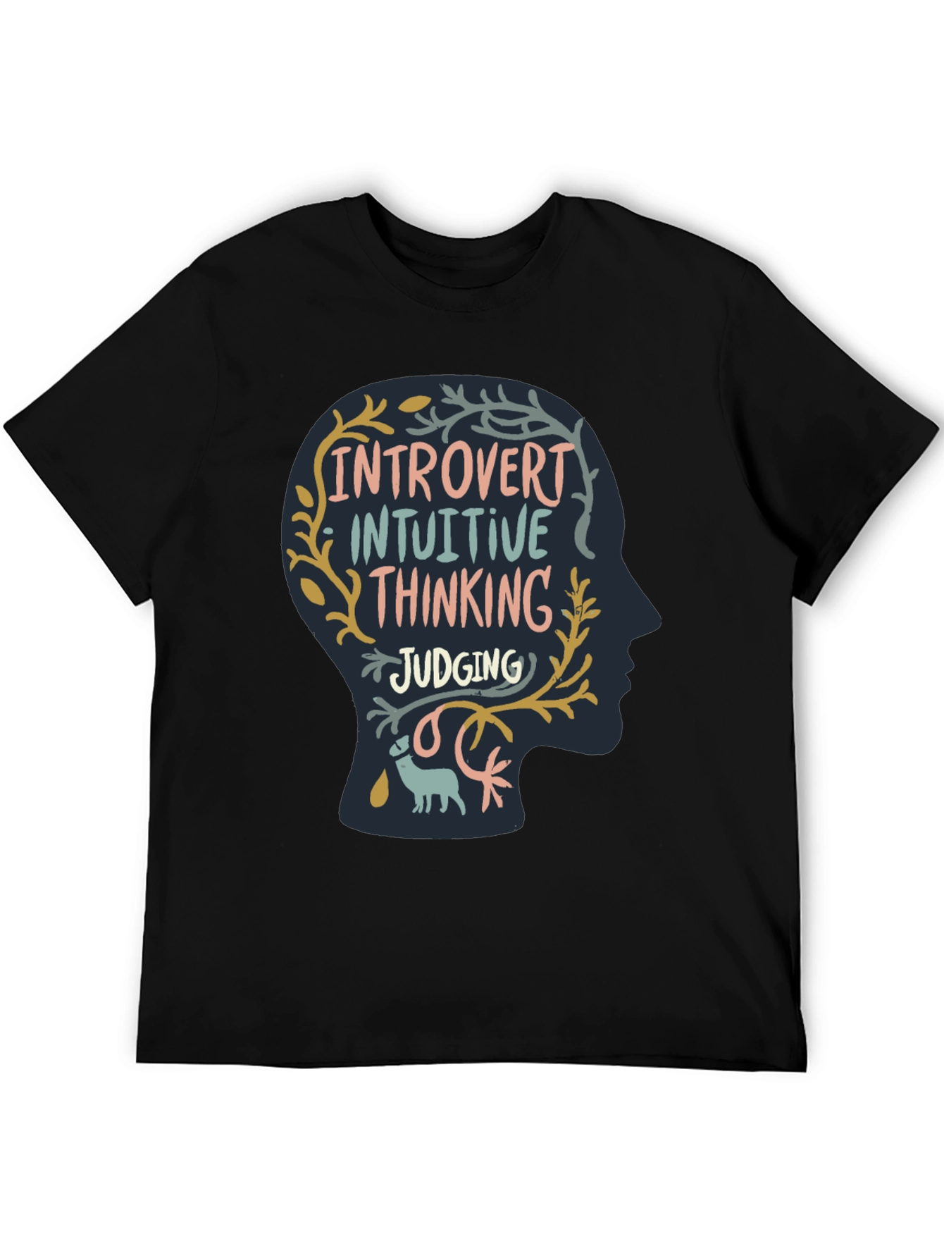 Black Introvert Personality T-Shirt view 5