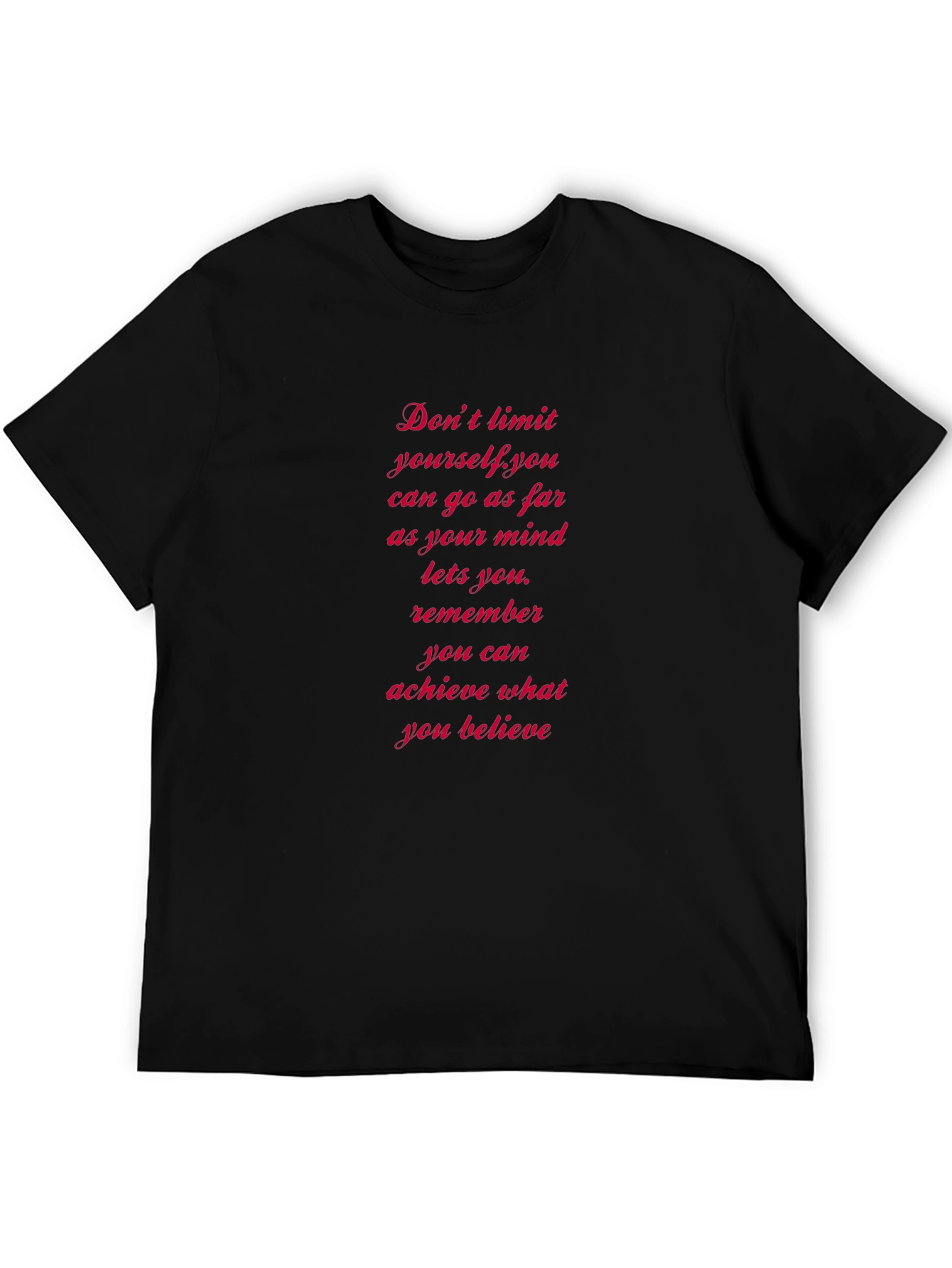 Black Motivational T-Shirt - Don't Limit Yourself Black Crew Neck view 5