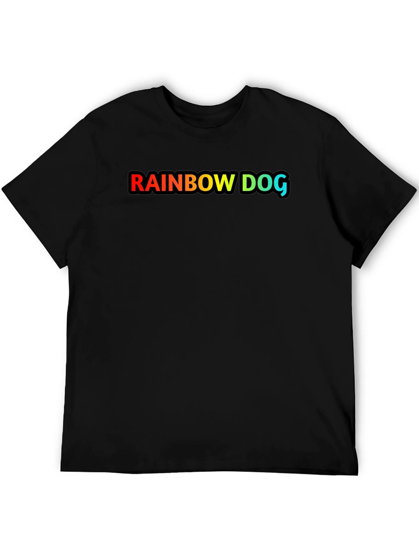 Black Rainbow Dog Graphic Black T-Shirt view 5