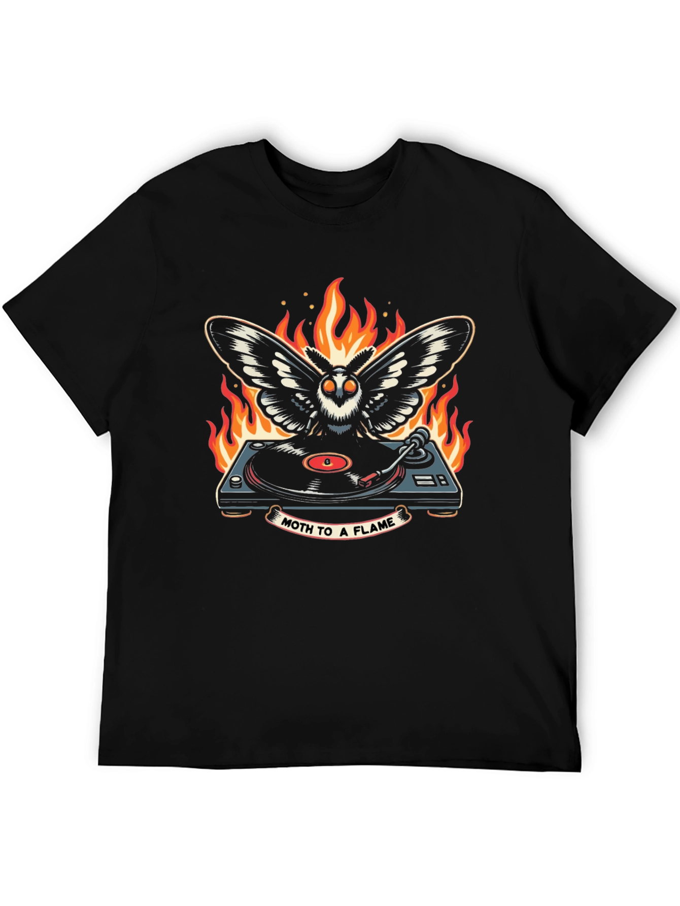 Black Moth to a Flame Graphic T-Shirt view 5