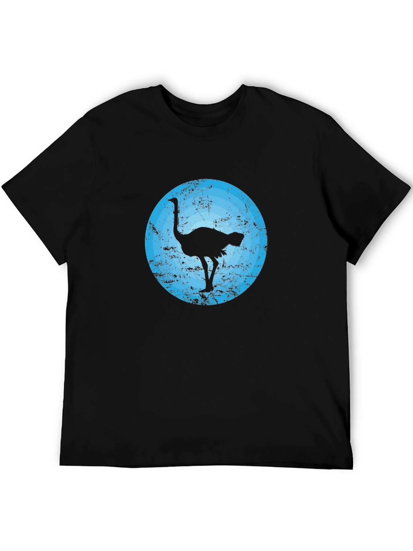 Black Ostrich Silhouette Graphic Tee - Men's Black T-Shirt view 5