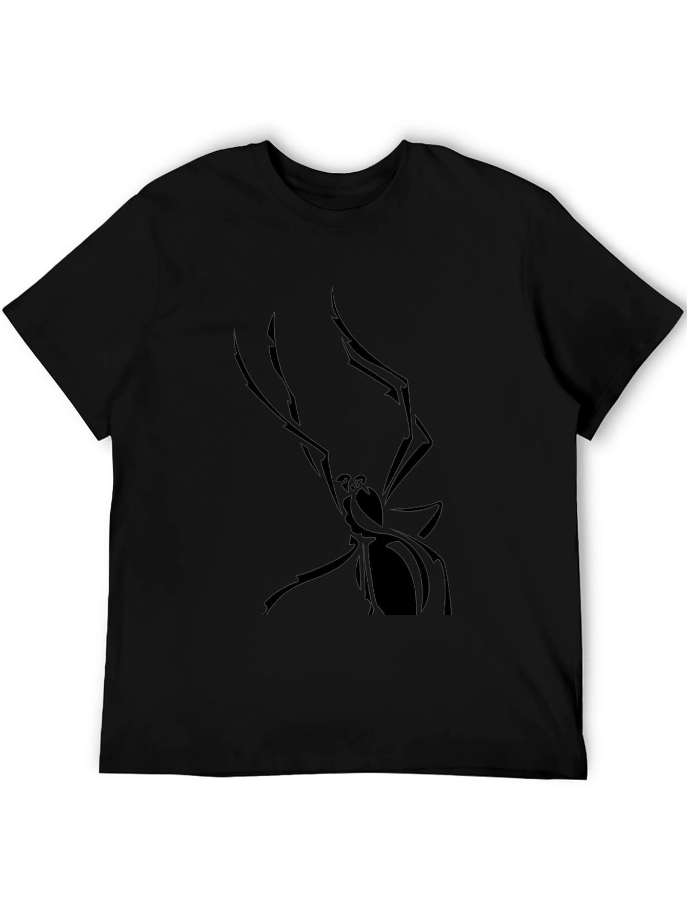 Black Men's Black Spider Graphic Tee view 5