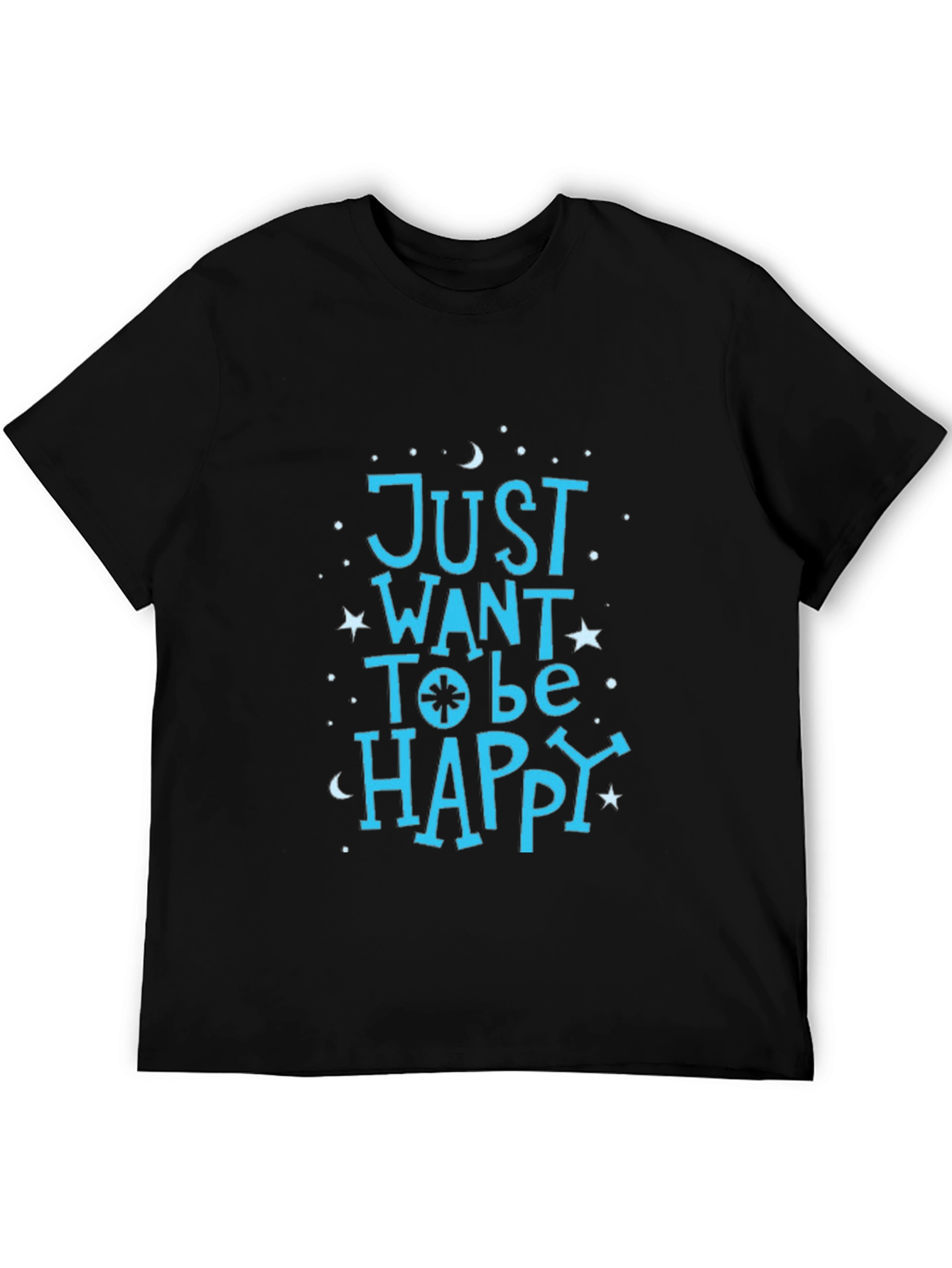 Black Just Want To Be Happy Tee view 5