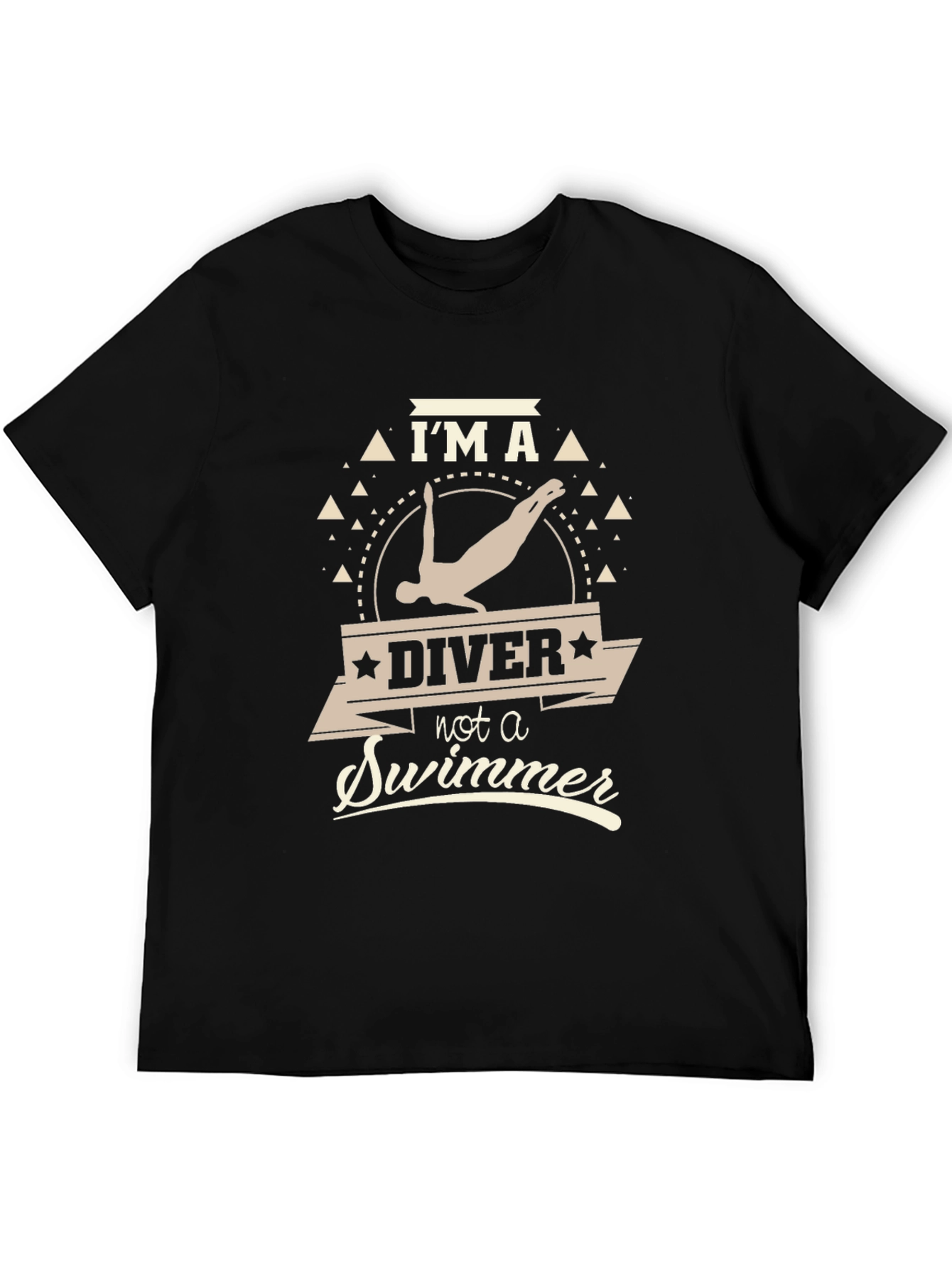Black I'm A Diver Not A Swimmer T-Shirt view 5