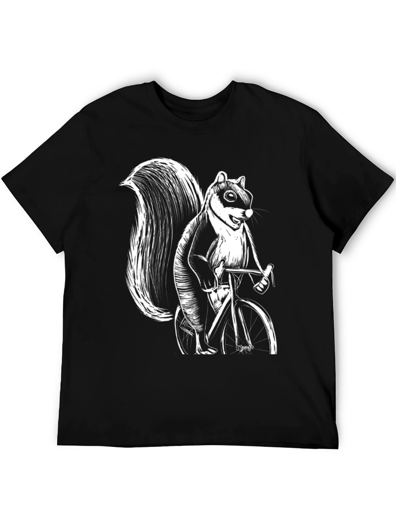 Black Squirrel on Bike Graphic Tee - Black view 5