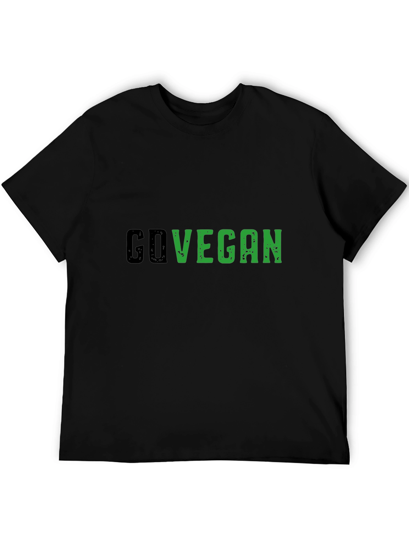 Black Go Vegan Black Tee - Stylish Vegan Statement Shirt view 5