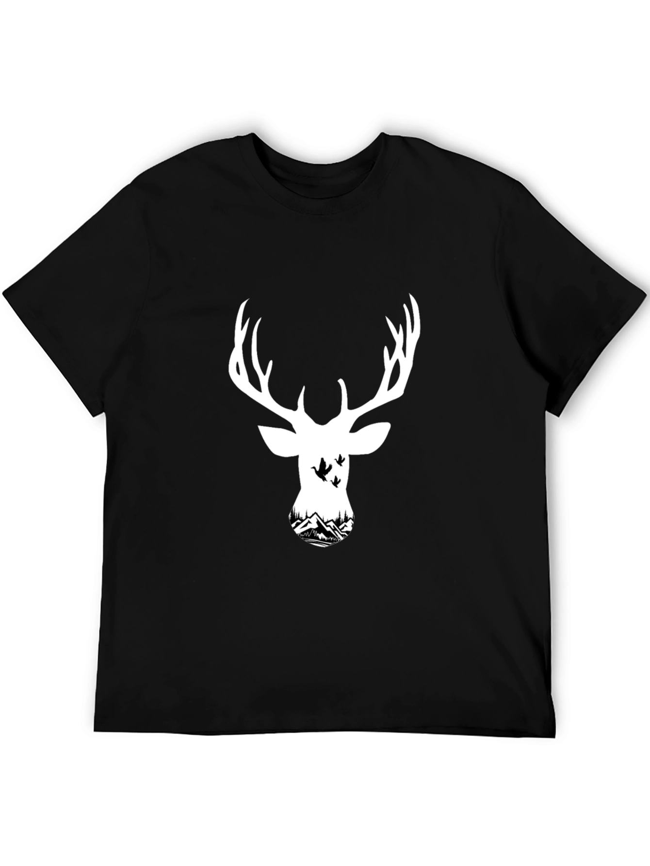 Black Deer Silhouette T-Shirt - Nature Inspired Graphic Tee view 5