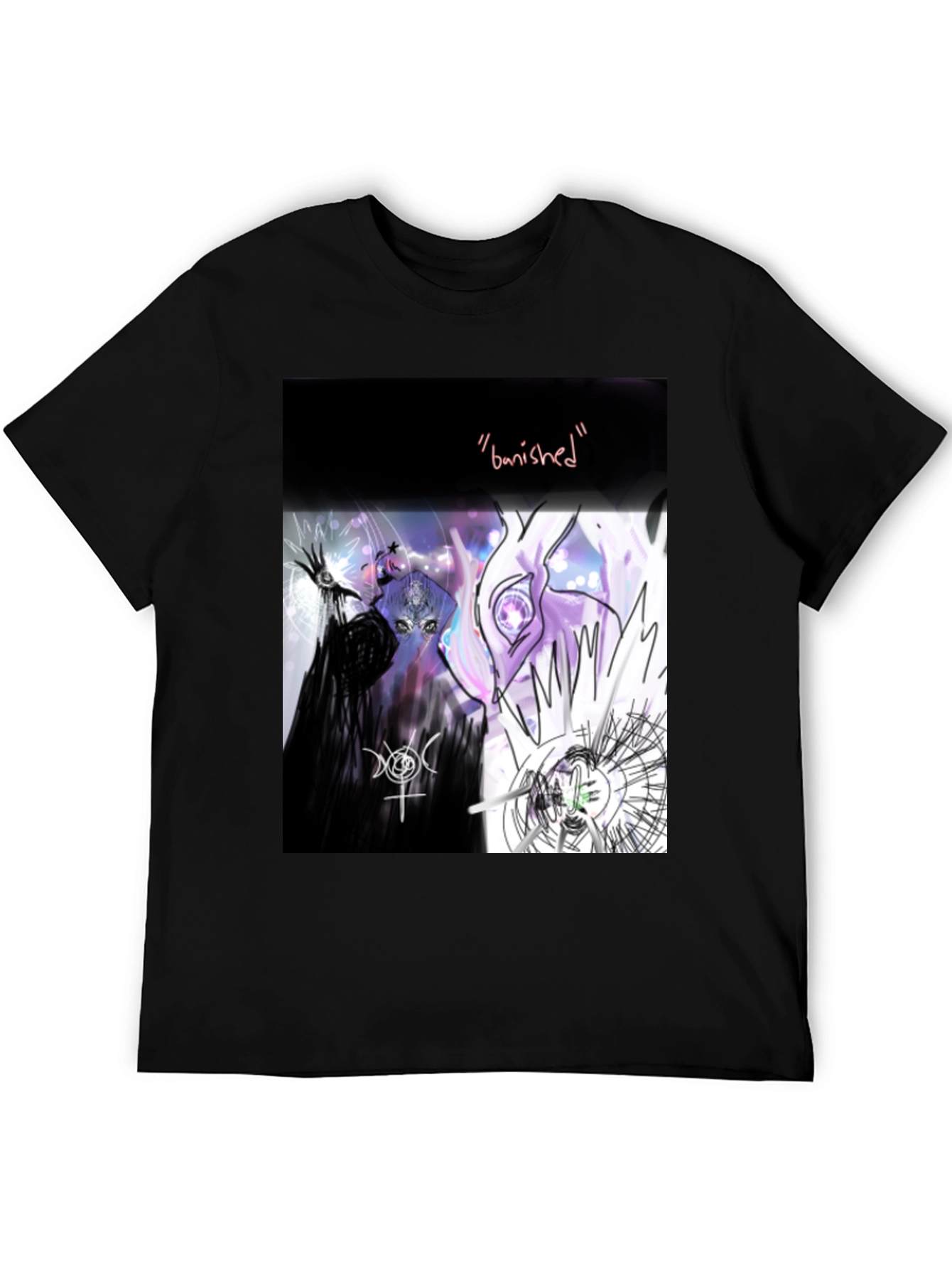 Black Banishment Graphic Tee - Unique Art T-Shirt view 5