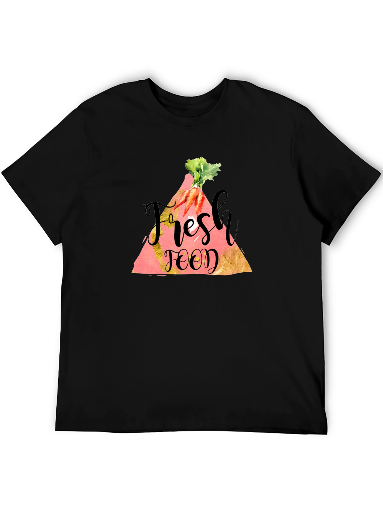 Black Fresh Food Carrot Graphic Tee - Unisex Black T-Shirt view 5