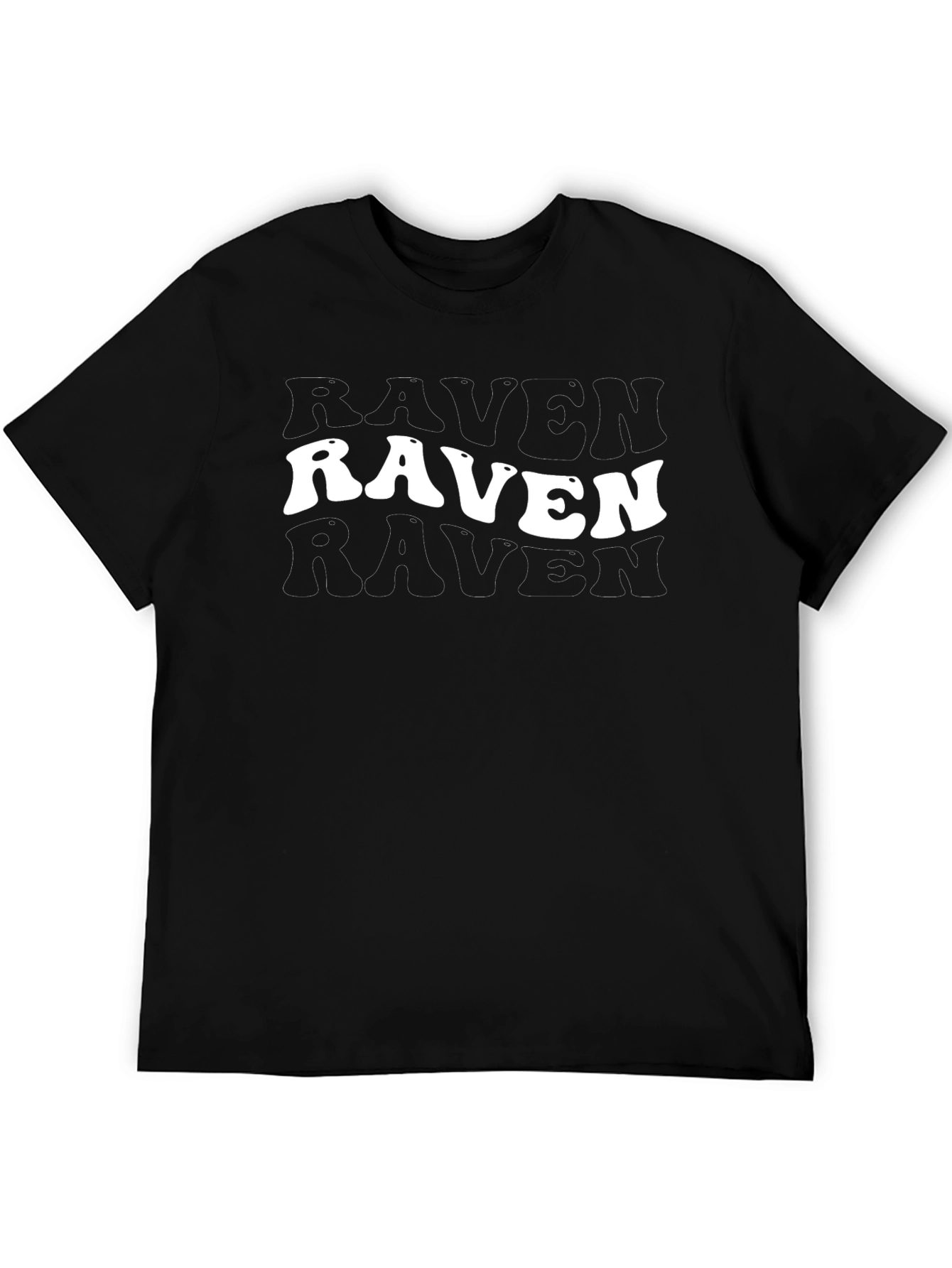 Black Raven Graphic Print Black T-Shirt view 5