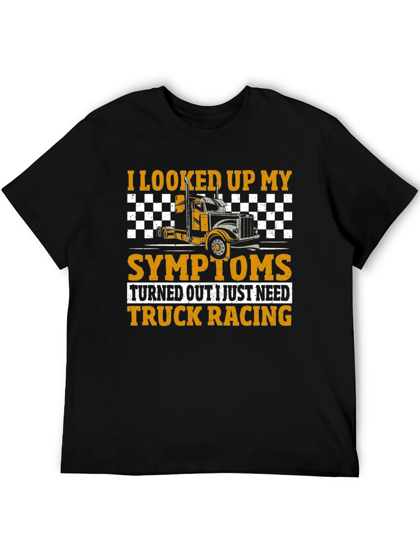Black Truck Racing T-Shirt - Symptom Relief Funny Tee view 5