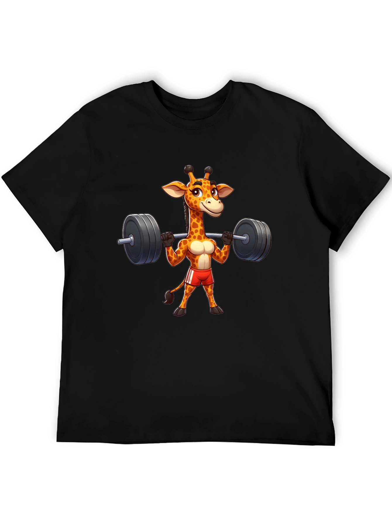 Black Giraffe Gym T-Shirt - Funny Workout Tee view 5