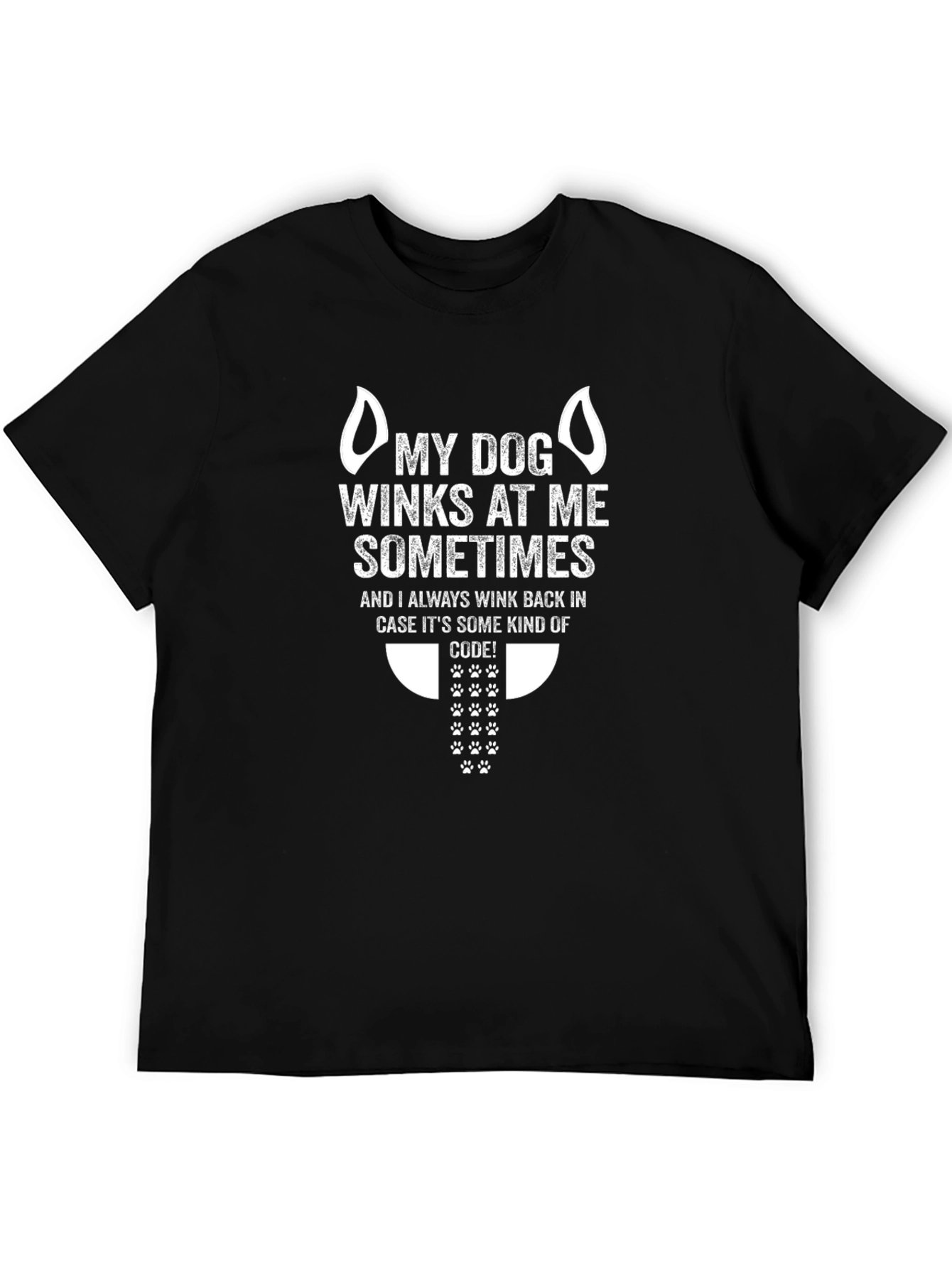 Black My Dog Winks T-Shirt - Funny Pet Lover Tee view 5
