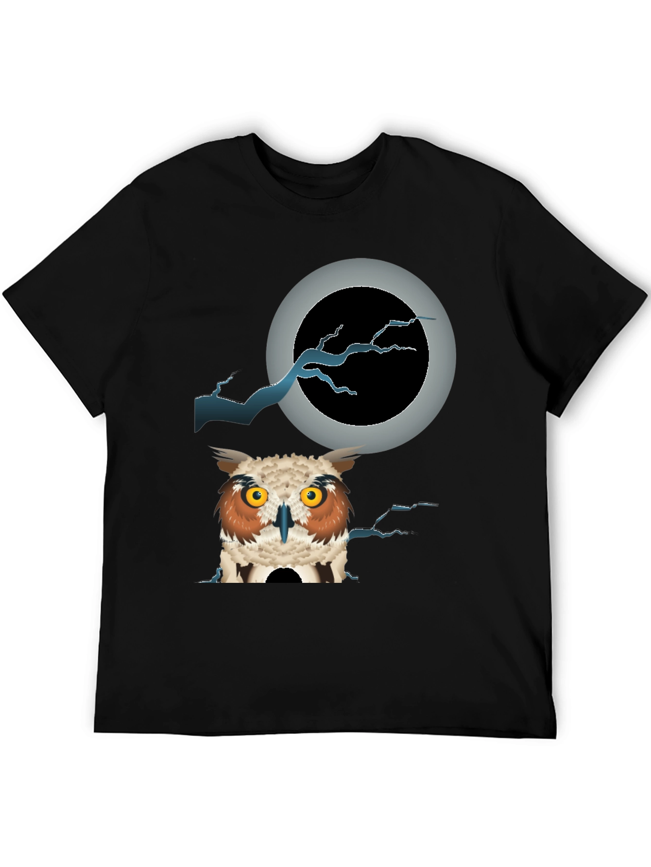 Black Owl Moon T-Shirt - Unique Graphic Tee view 5