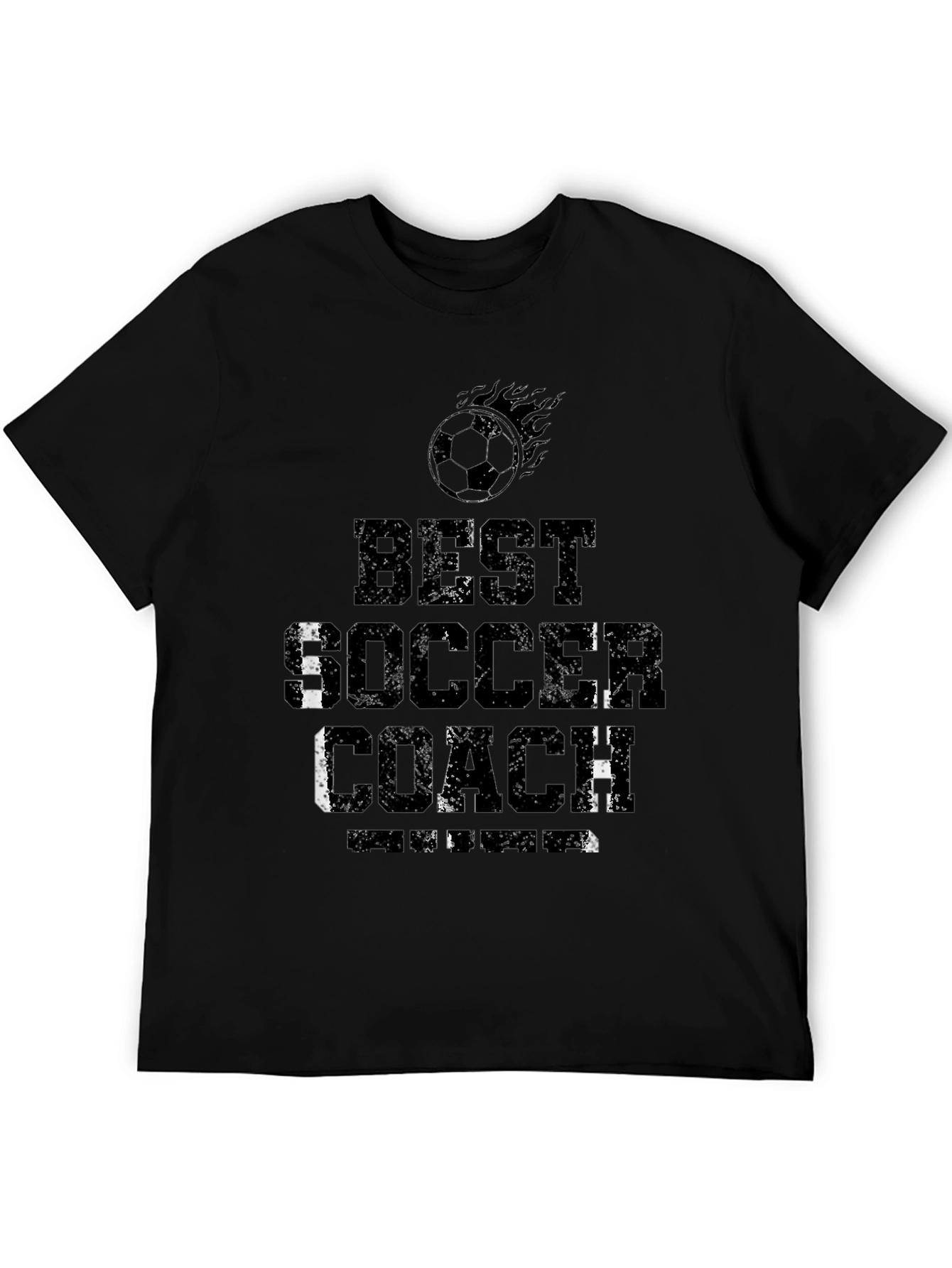 Black Best Soccer Coach T-Shirt view 5