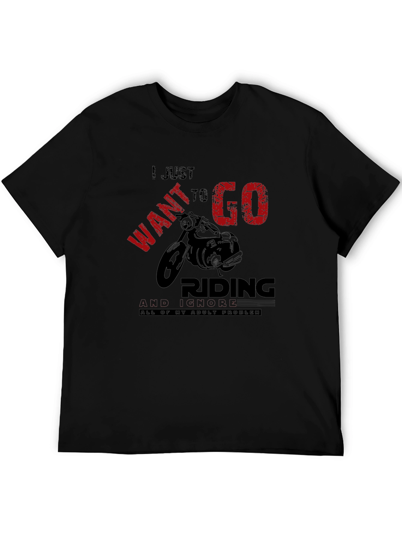 Black I Just Want To Go Riding T-Shirt view 5