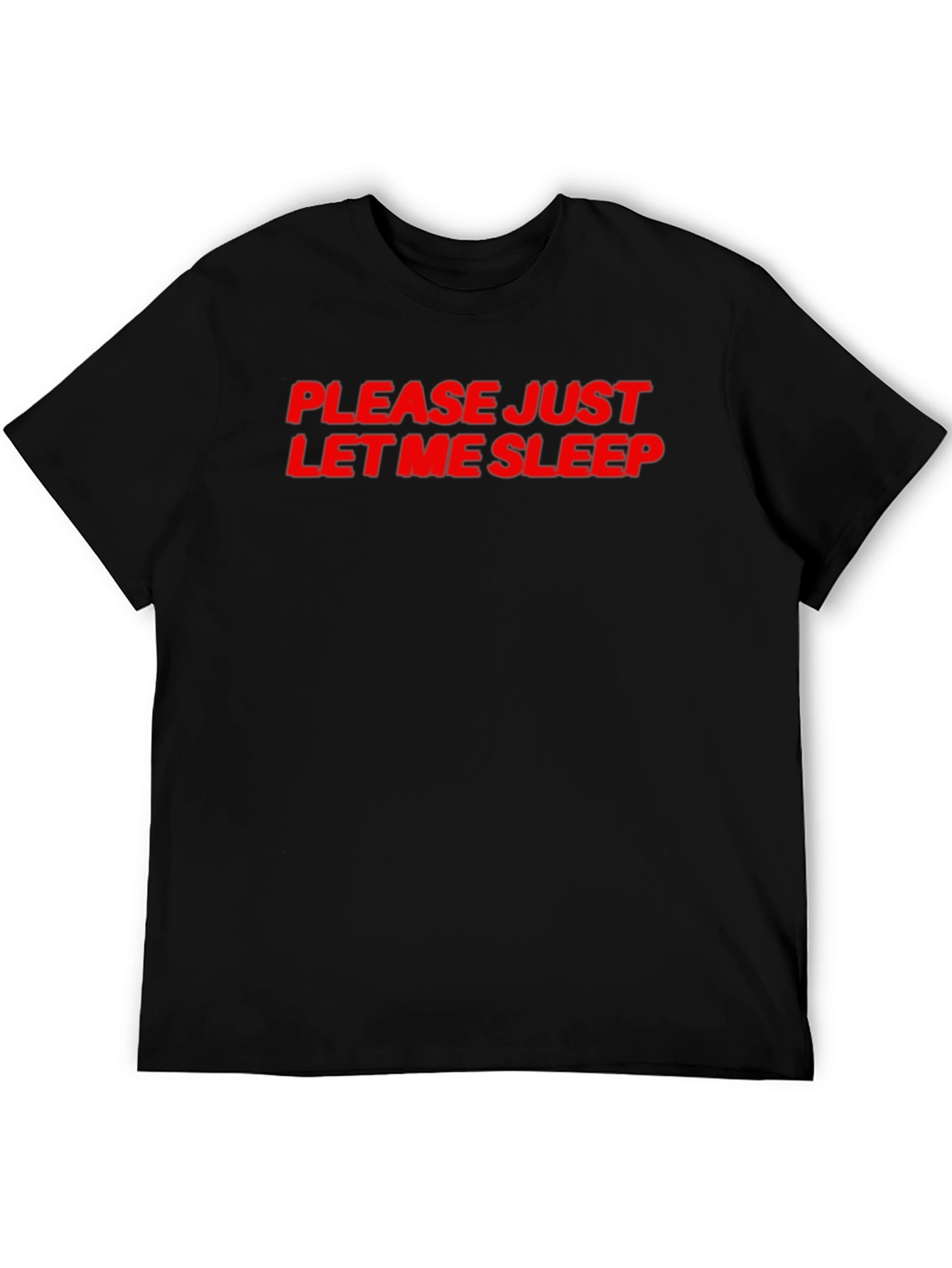 Black Please Let Me Sleep T-Shirt - Black Cotton Tee view 5