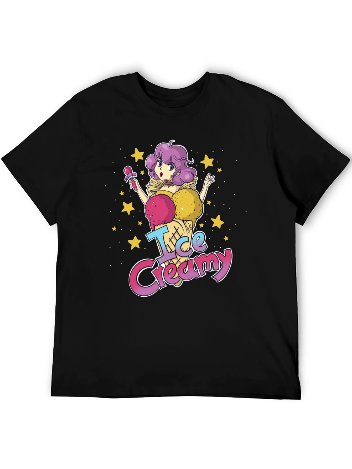 Black Ice Creamy Anime T-Shirt - Sweet & Stylish Tee view 5