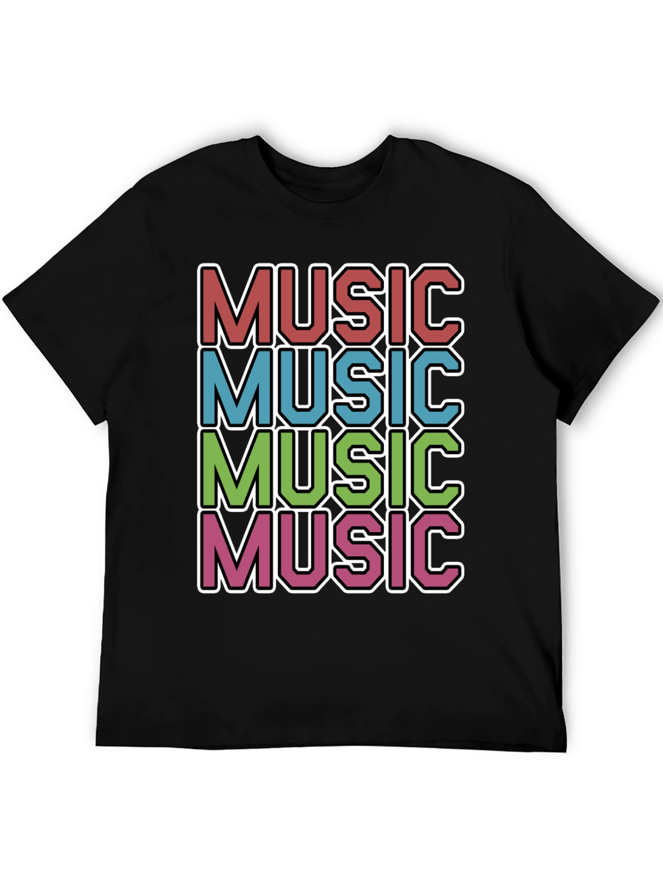 Black Retro Music T-Shirt view 5