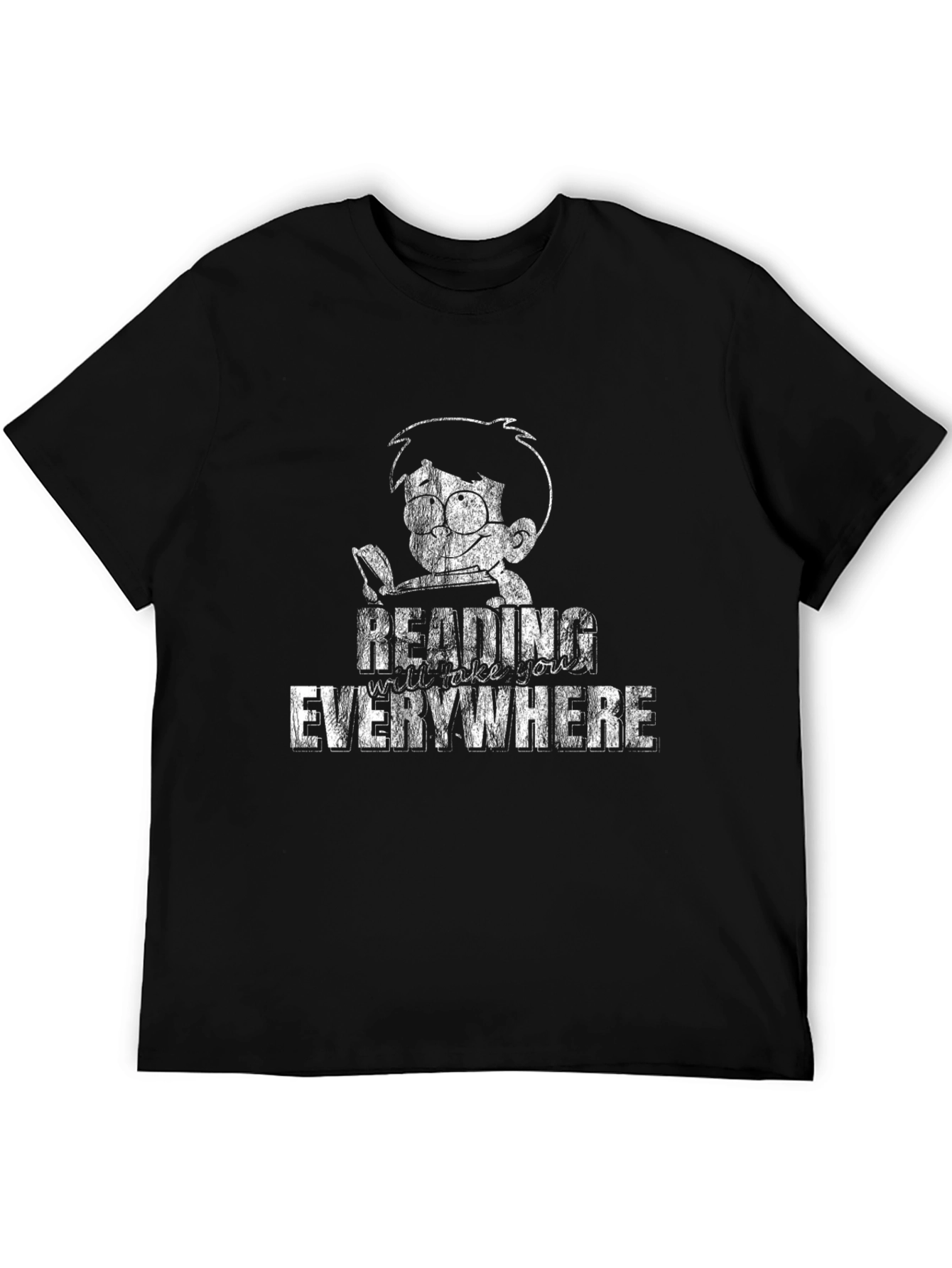 Black Reading Everywhere Graphic T-Shirt view 5