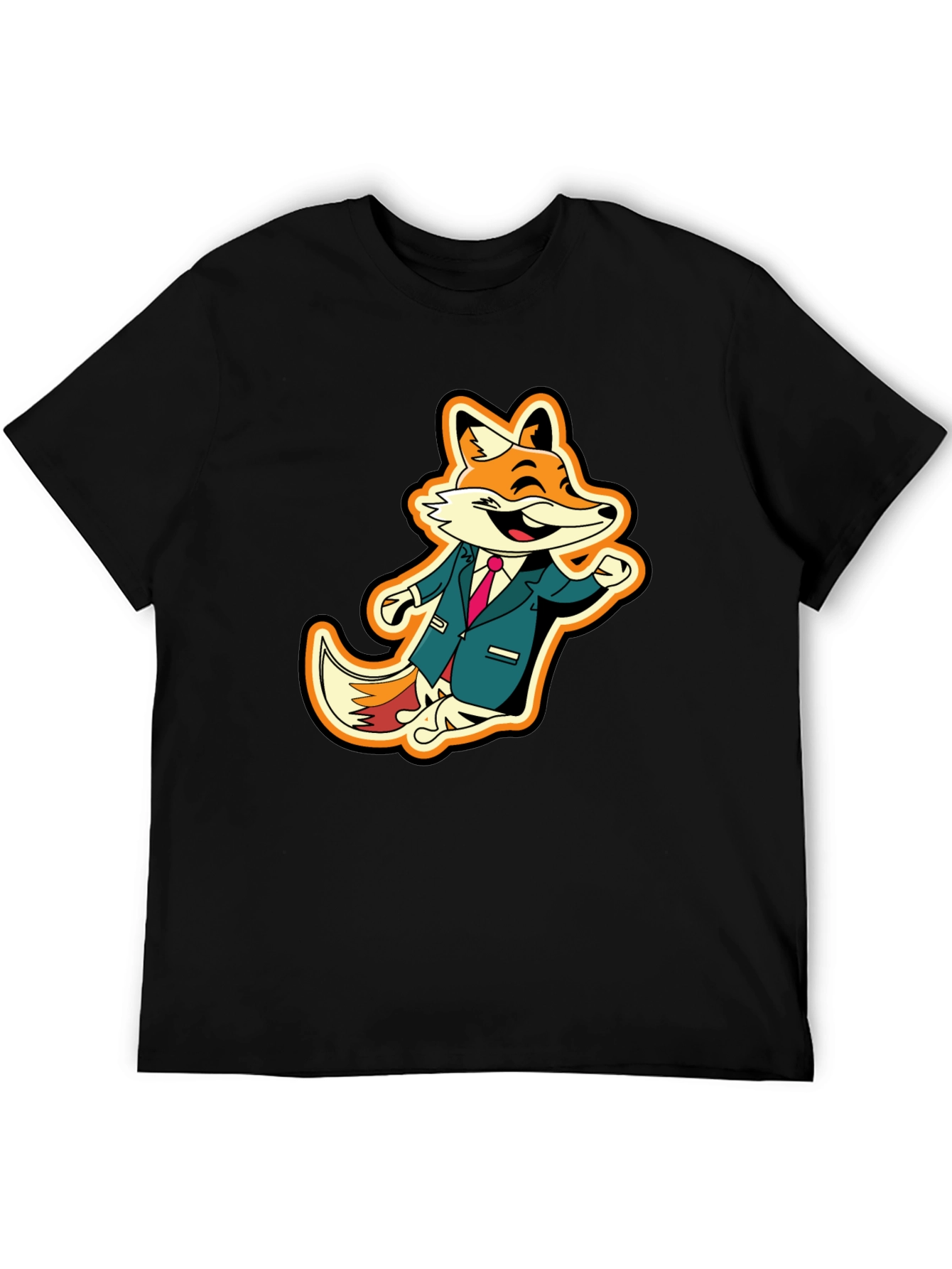 Black Fox in Suit Graphic Tee - Stylish Animal T-Shirt view 5